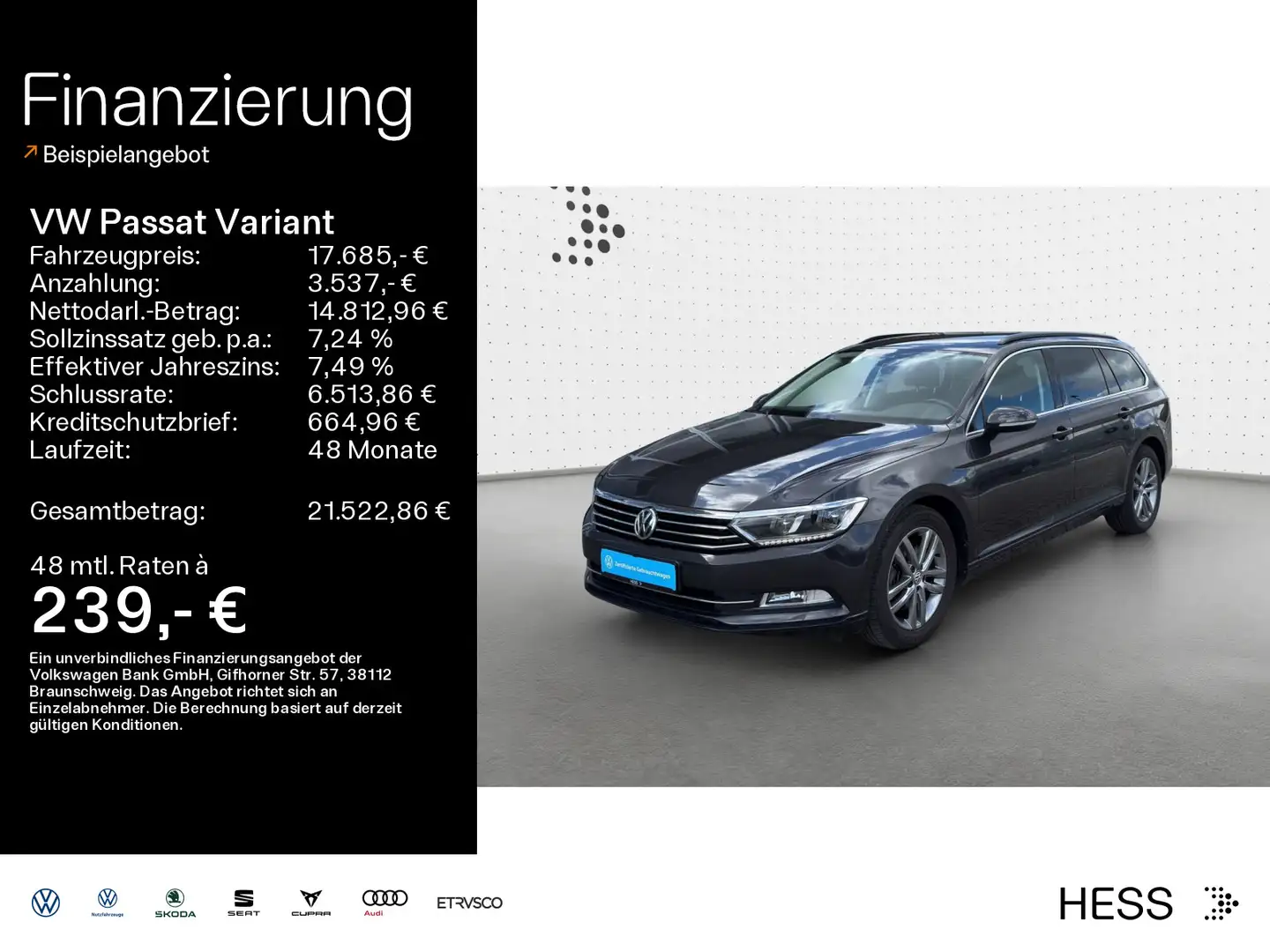 Volkswagen Passat Variant 2.0 TDI DSG Comforline*Navi*AHK*A Gris - 1