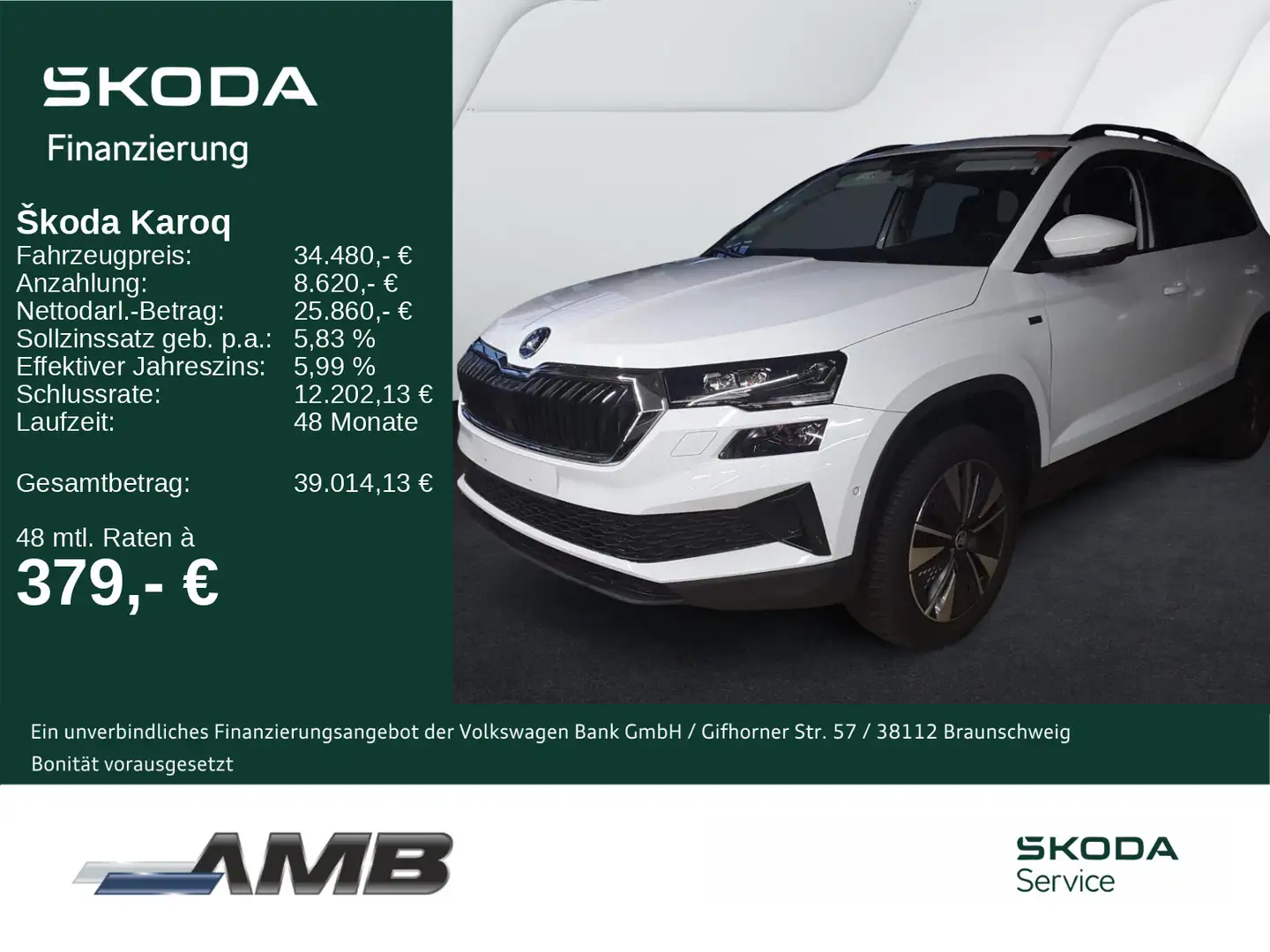 Skoda Karoq Tour 1.5 TSI DSG/Lounge/AHK/Matrix/Standhz Weiß - 1