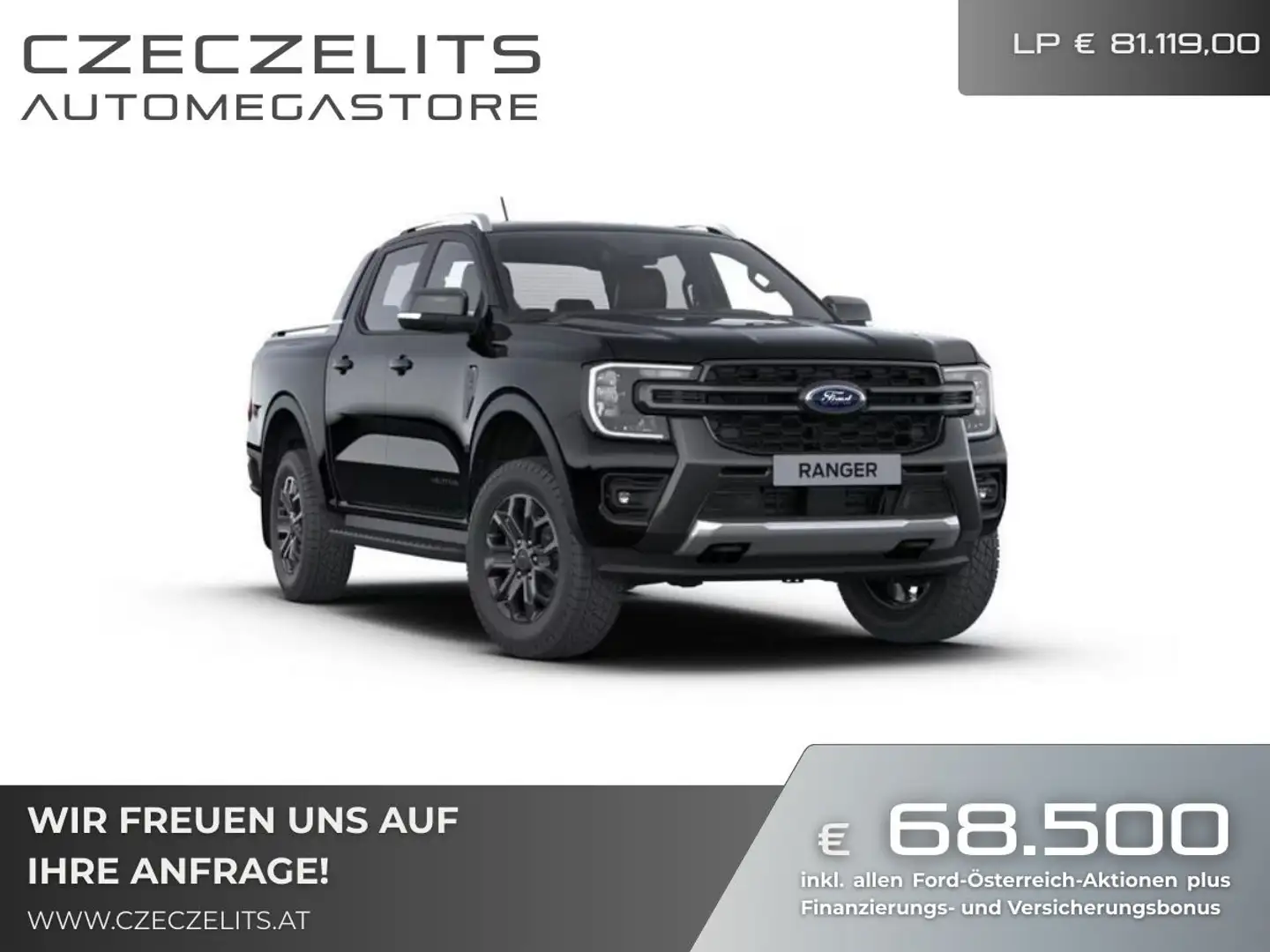 Ford Ranger Ranger Doppelkabine Wildtrak e-4WD 2,0 EcoBlue ... Schwarz - 1