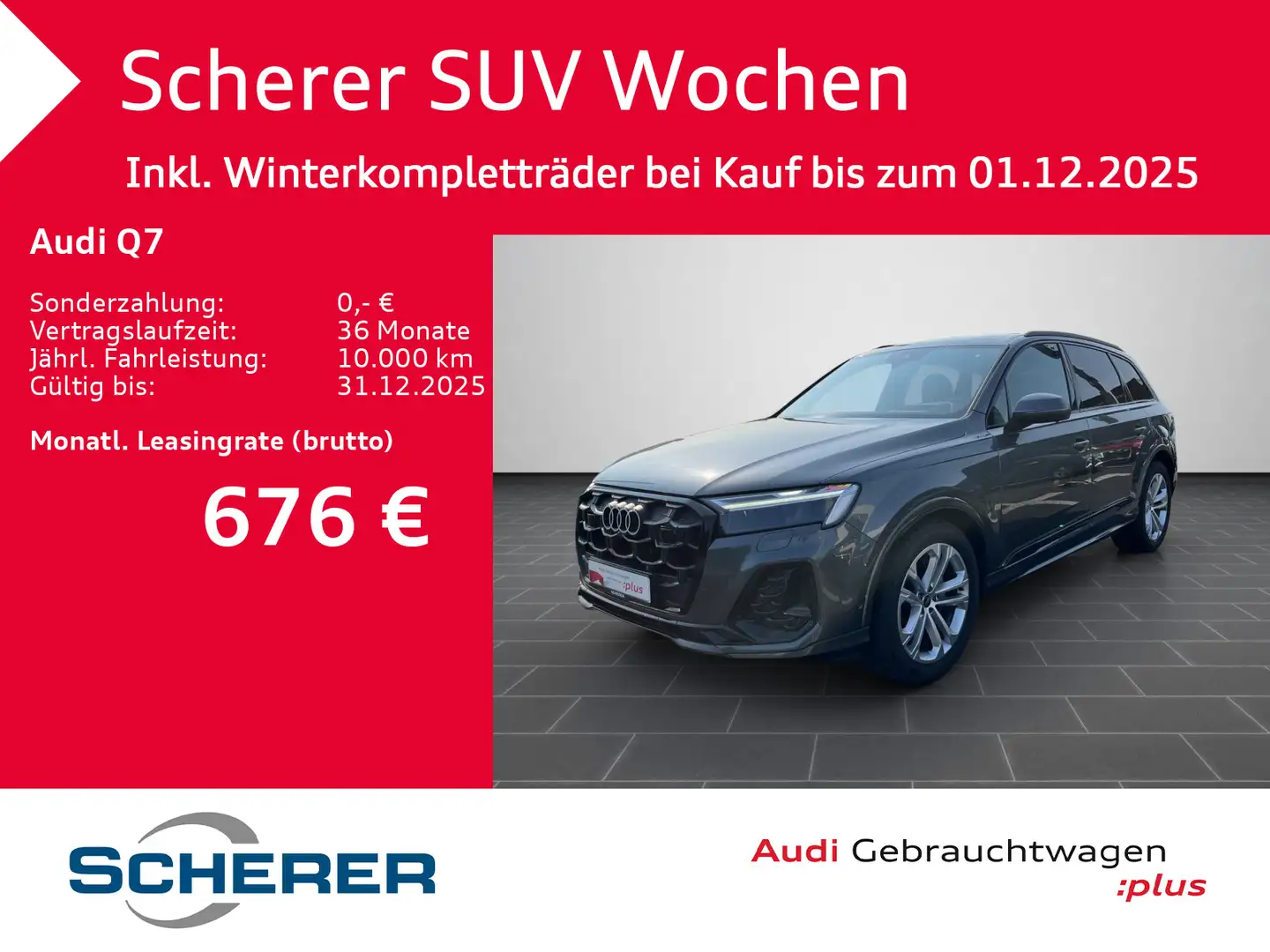 Audi Q7 50 TDI S line quat./tiptr. AHK/Matrix-LED/Pan Grau - 1