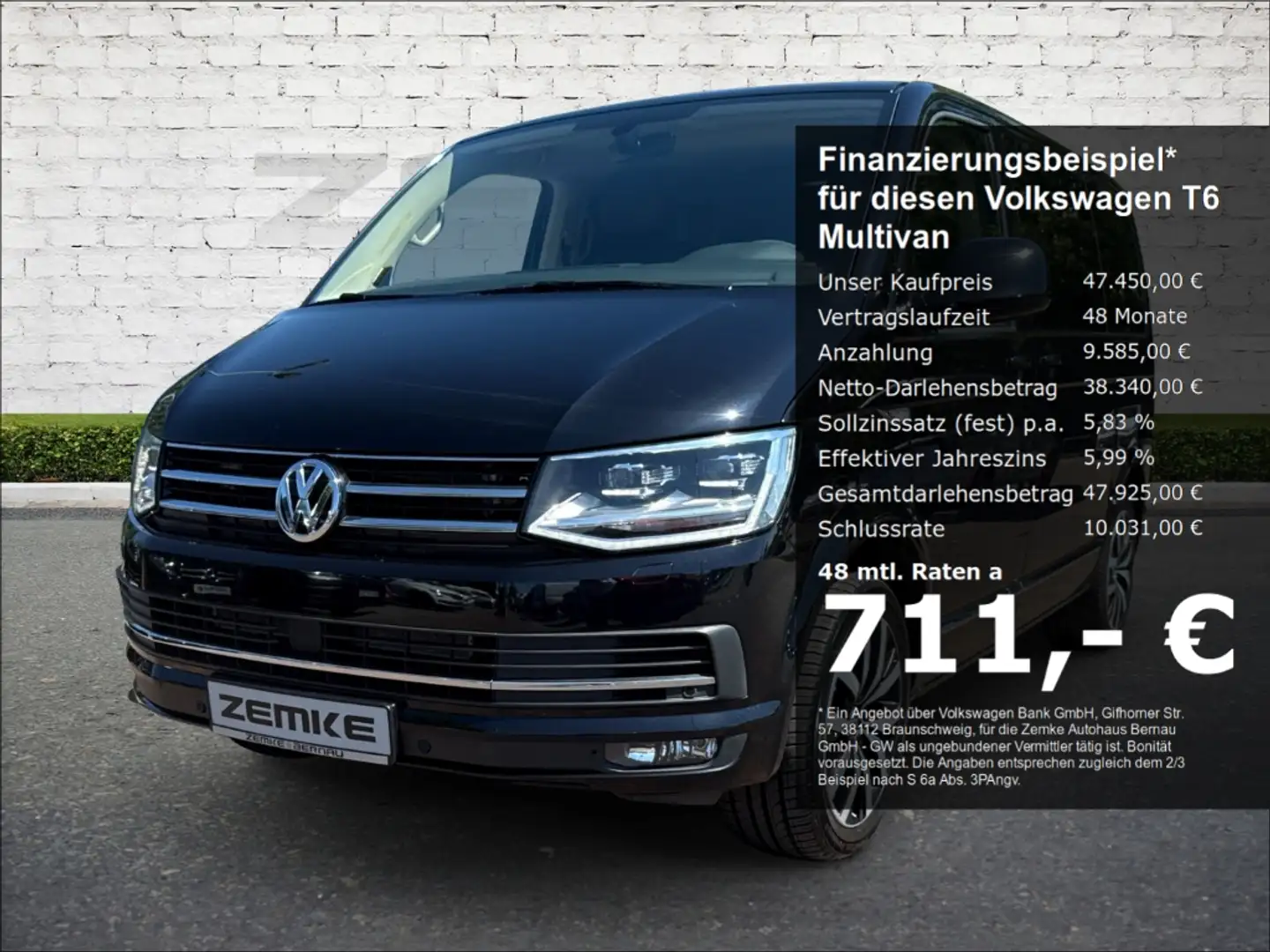 Volkswagen T6 Multivan Business 2.0 TDI DSG Leder Navi Standheizung Negro - 1