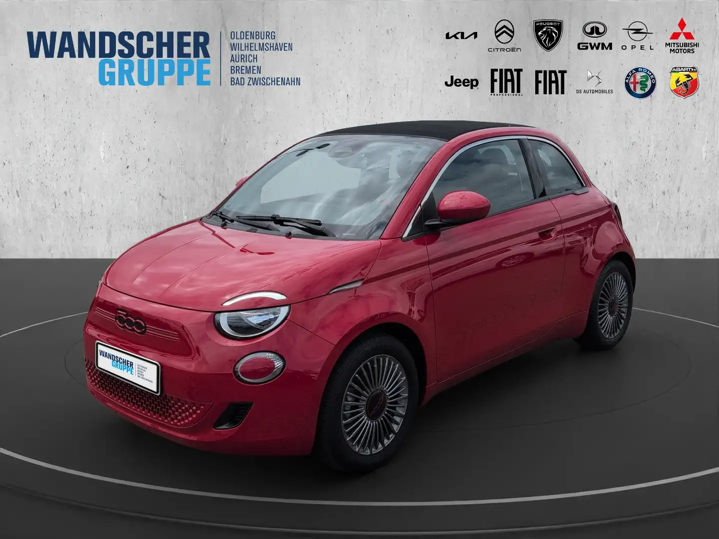 Fiat 500e 500 e Cabrio Red +SHZ+SoundSys+SpurH+Winterp. Rot - 1