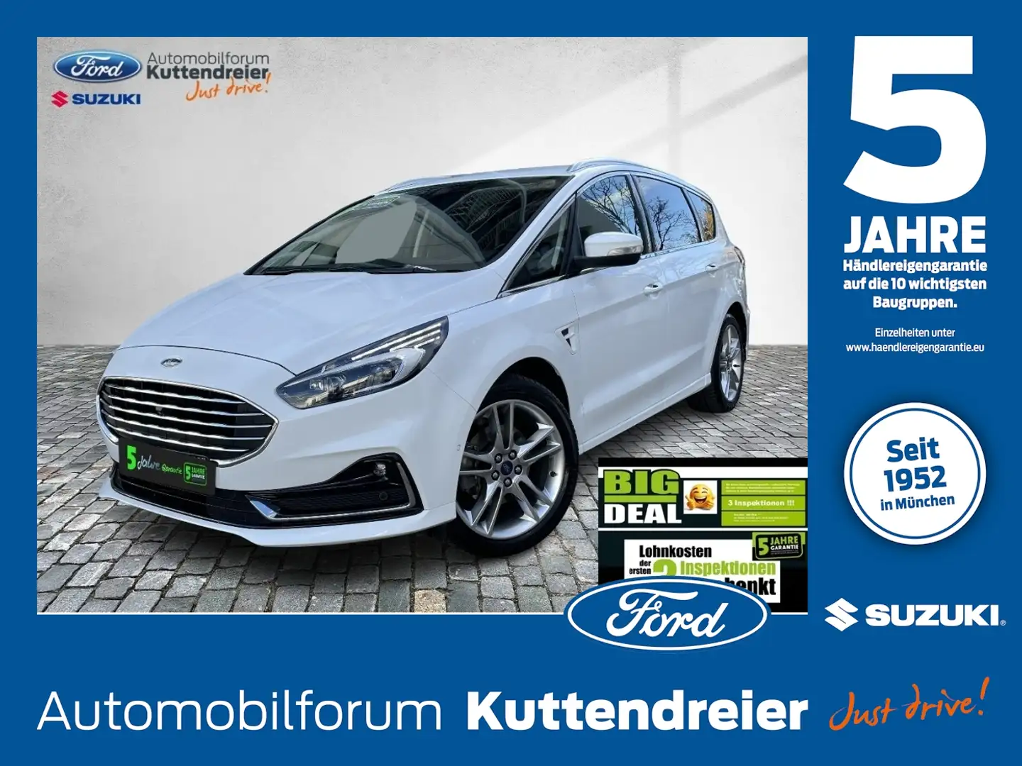 Ford S-Max Titanium Navi 2xKamera AHK abneh. Voll-LED Blanc - 1