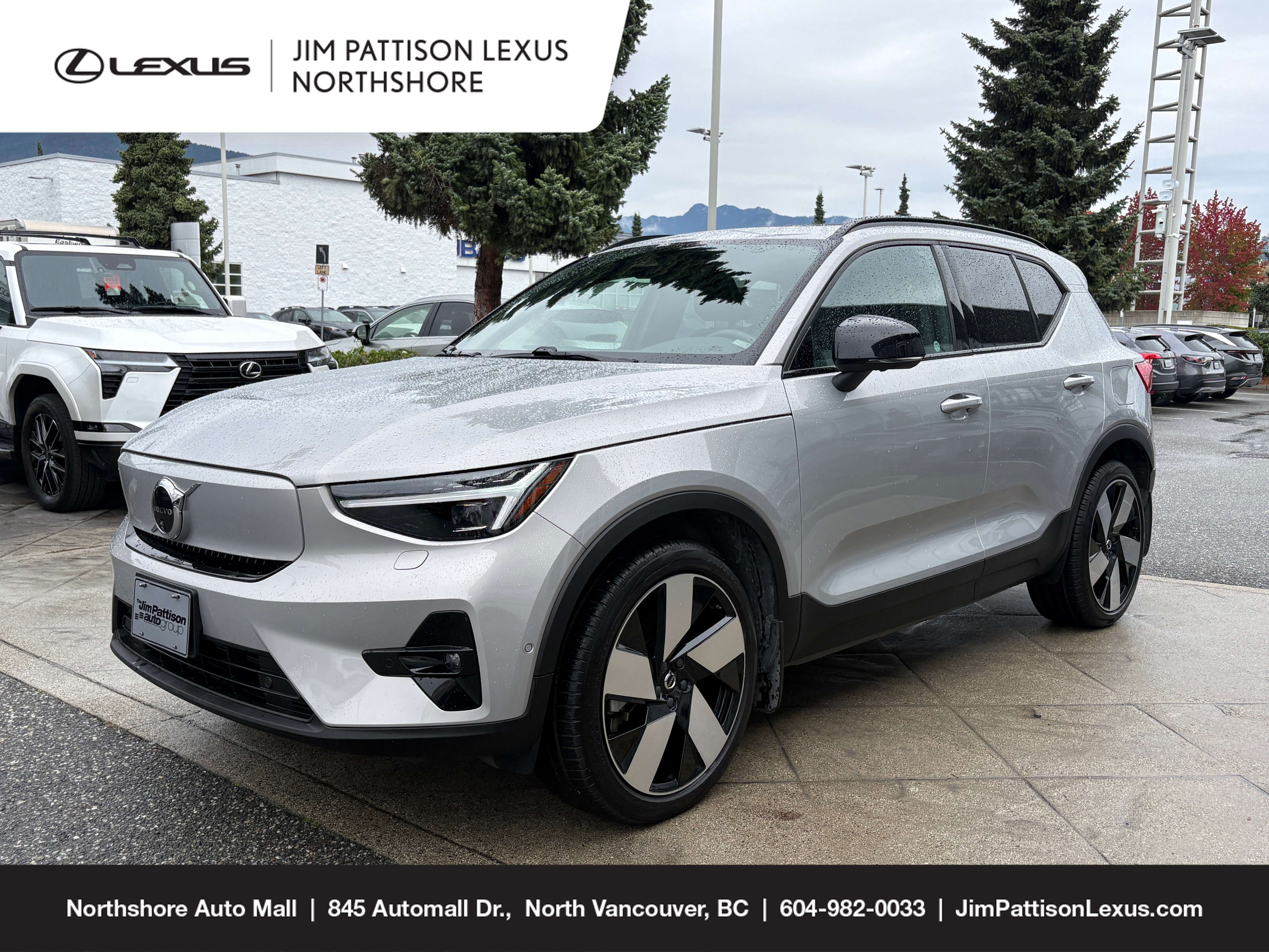 Silver 2024 Volvo XC40 Recharge SUV / Crossover All-Wheel Drive Automatic