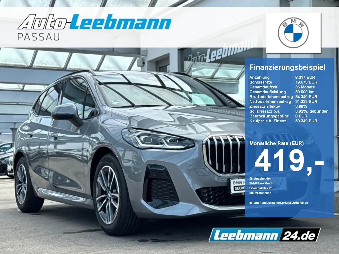 BMW 218 d Active Tourer M-Sport GARANTIE bis 05/2029 Grau - 1