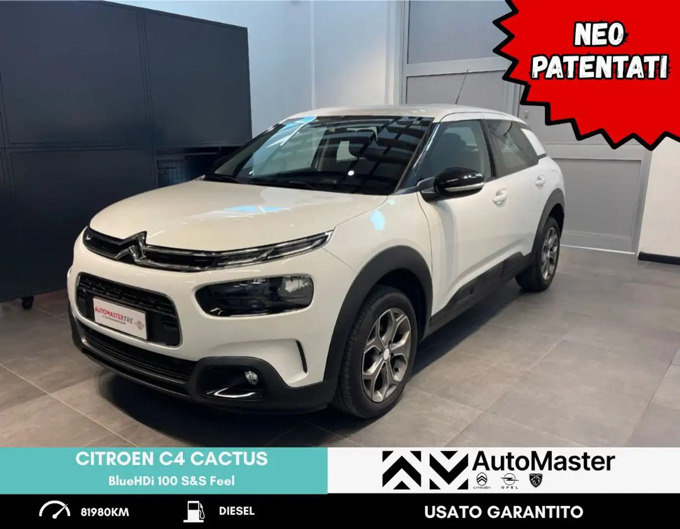 Citroen C4 Cactus BlueHDi 100 S&S Feel - NEOPATENTATI Weiß - 1