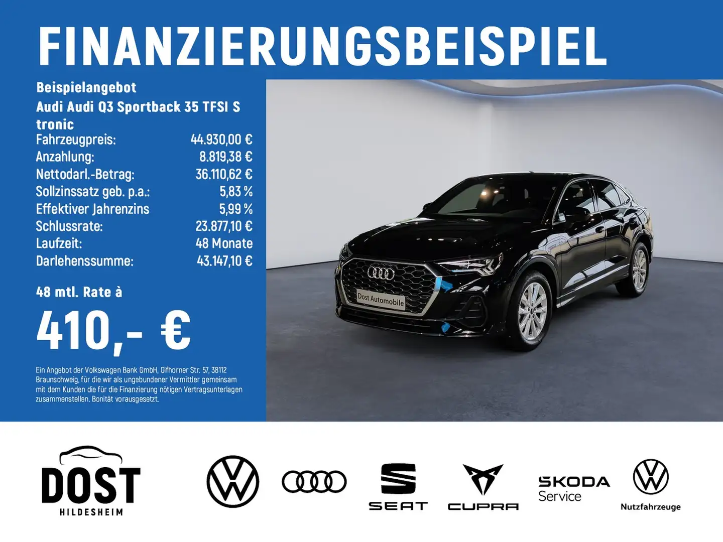 Audi Q3 Sportback 35 TFSI S tronic AHK+LED+SHZ Schwarz - 2