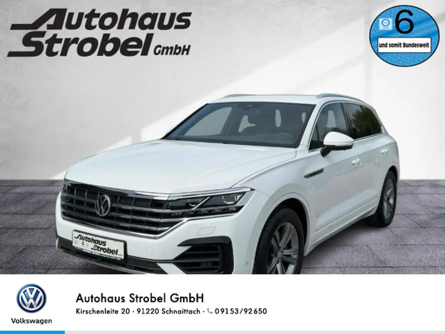 Volkswagen Touareg 3.0 V6 TDI DSG 4M R-Line ACC AHK Navi LE Blanc - 1