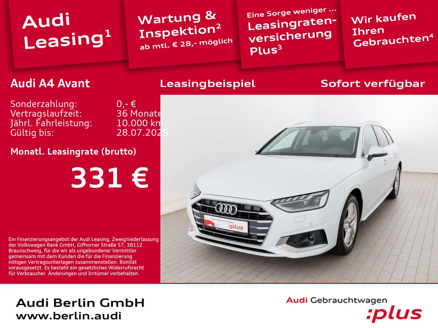 Audi A4 Advanced 35 TDI S tr. PDC RFK LED NAVI Weiß - 1