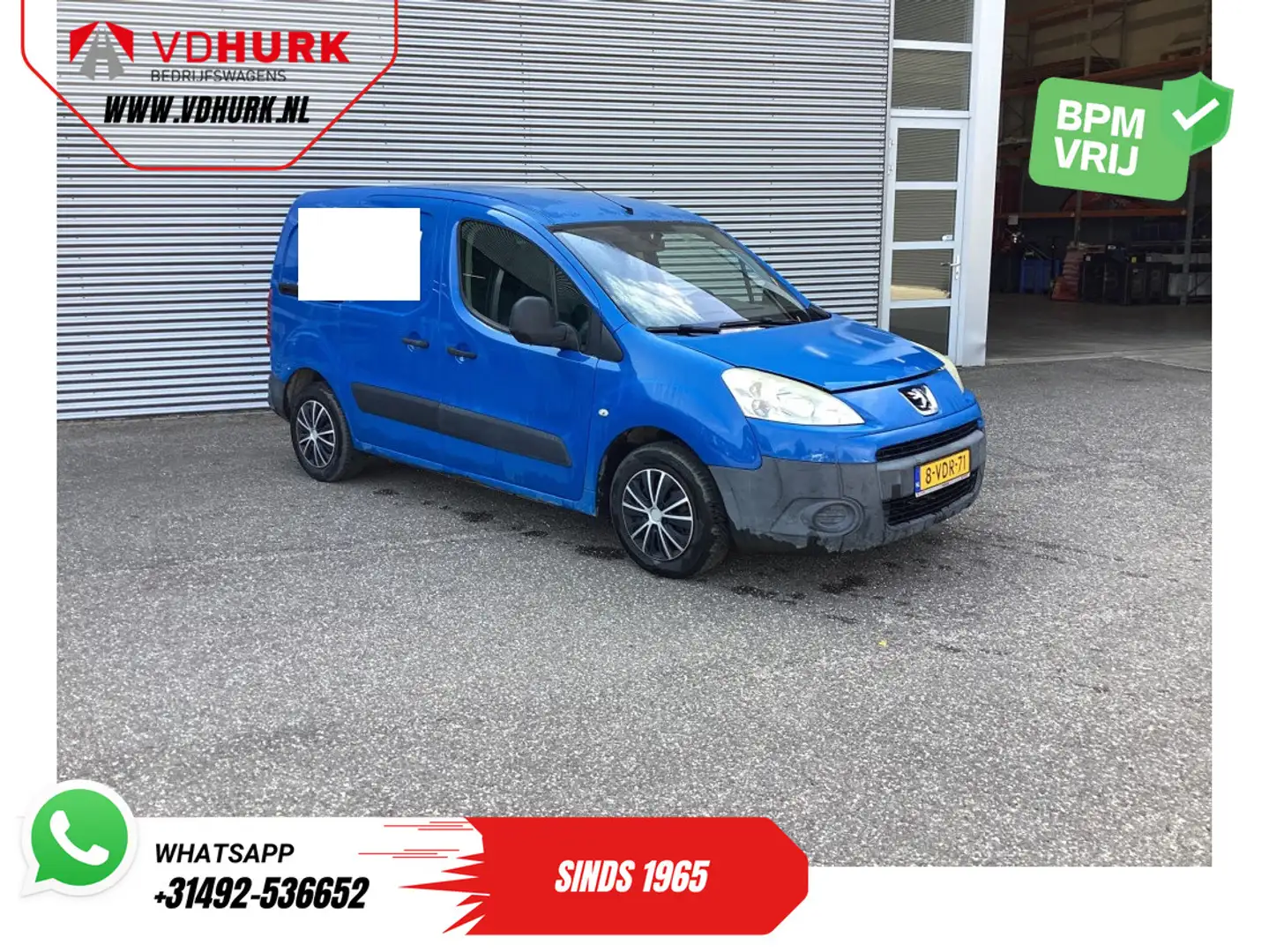 Peugeot Partner 1.6 HDI 90 pk EXPORT ONLY NL Auto/ 3 Pers./ Airco/ Blau - 1