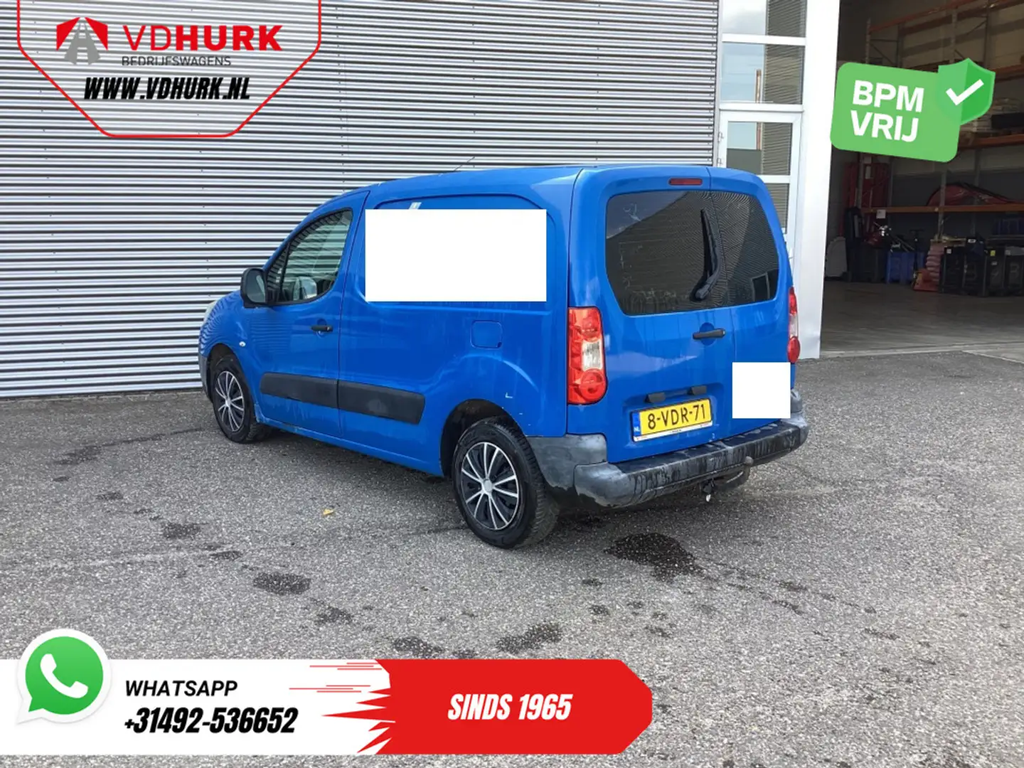 Peugeot Partner 1.6 HDI 90 pk EXPORT ONLY NL Auto/ 3 Pers./ Airco/ Blau - 2
