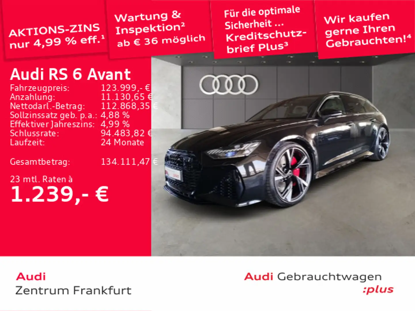 Audi RS6 tiptronic HD Matrix-LED Panorama RS-S Schwarz - 1