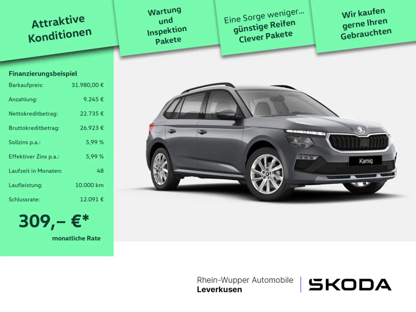 Skoda Kamiq DSG Selection LED ACC AHK SHZ NAVI KAM Grau - 1