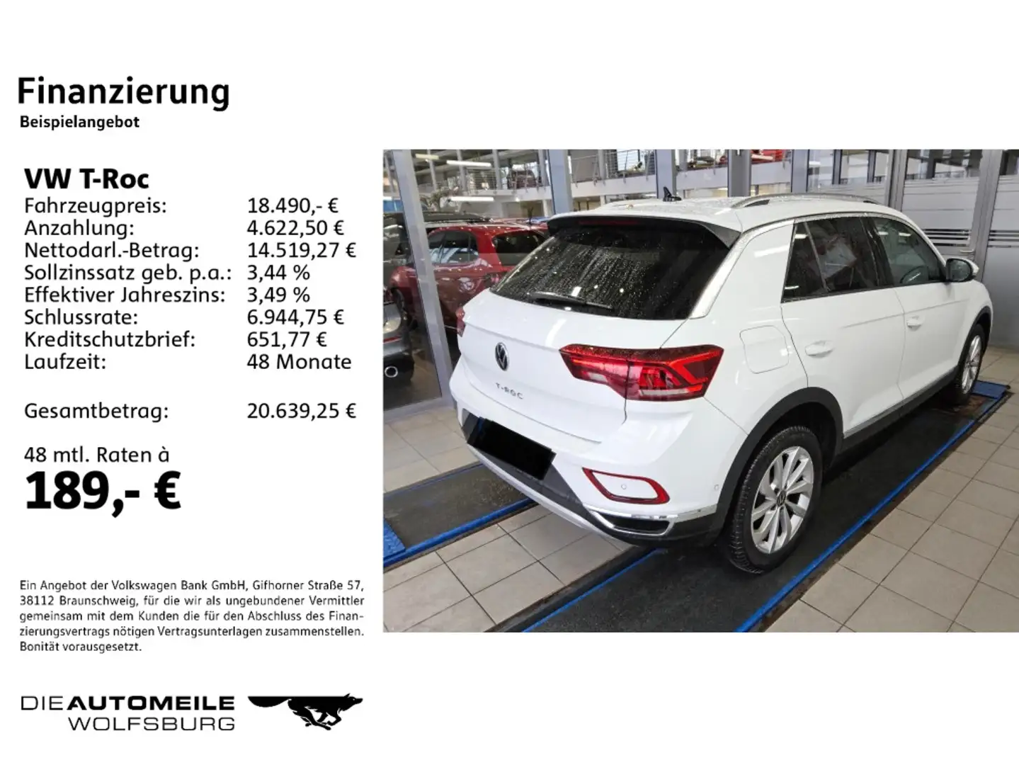 Volkswagen T-Roc 1.0 TSI Style AHK/ACC/Einparkhi Weiß - 2