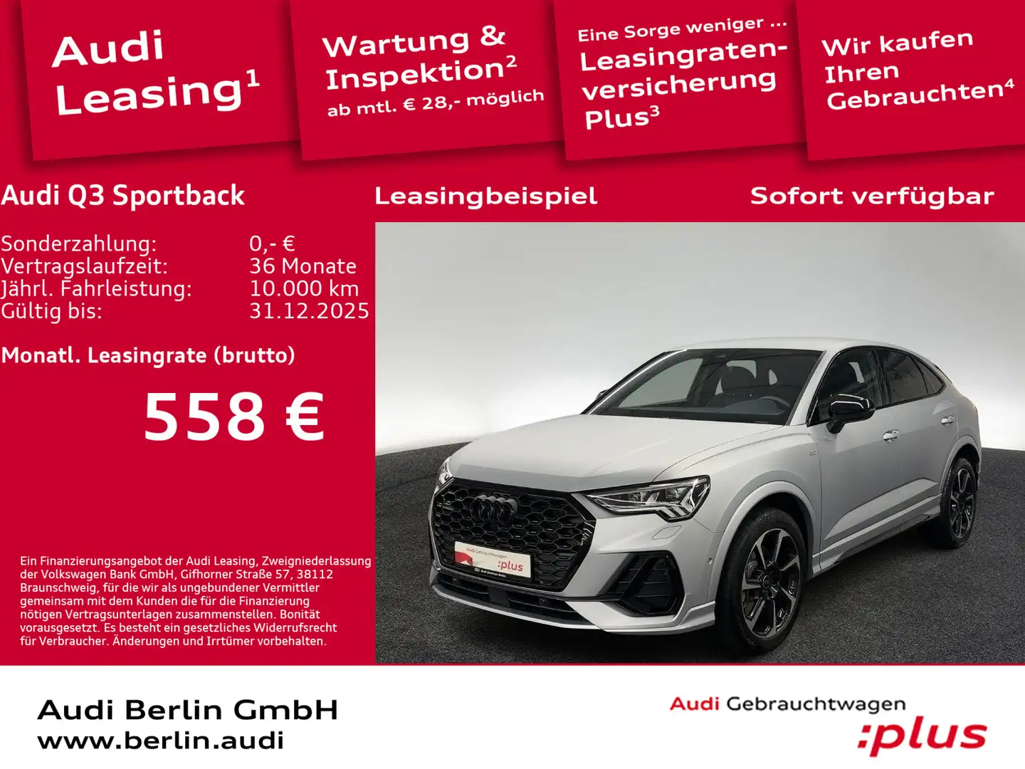 Audi Q3 S line 40 TFSI qu.S tr. RFK MATRIX Silber - 1