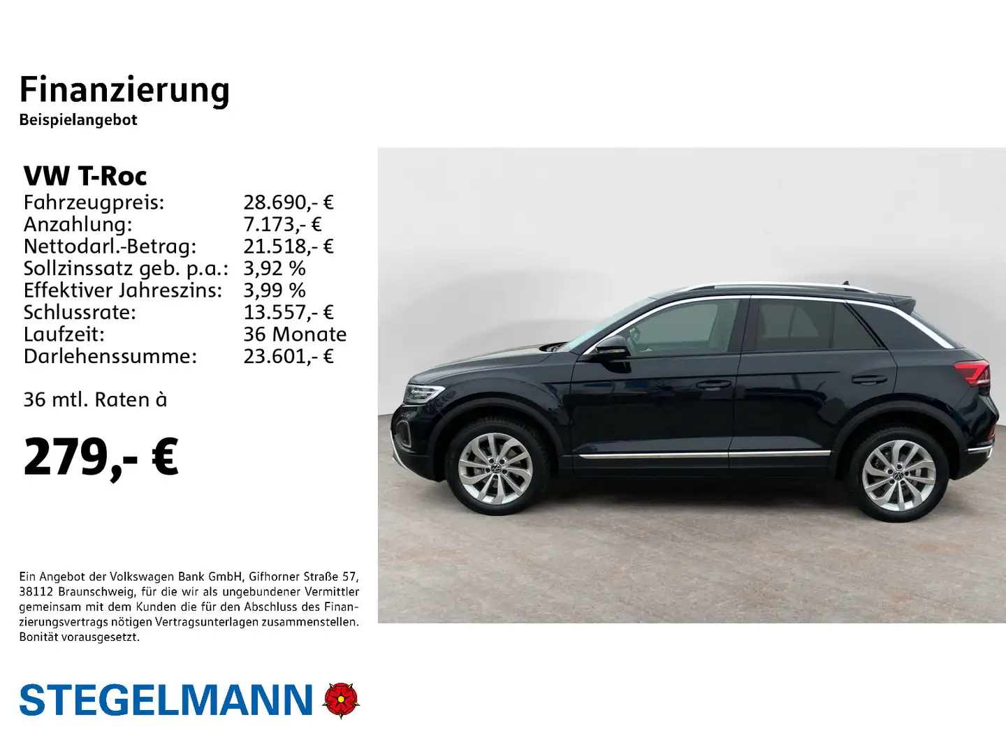 Volkswagen T-Roc 1.5 TSI DSG Facelift Style *AHK*LED*Navi* Schwarz - 2