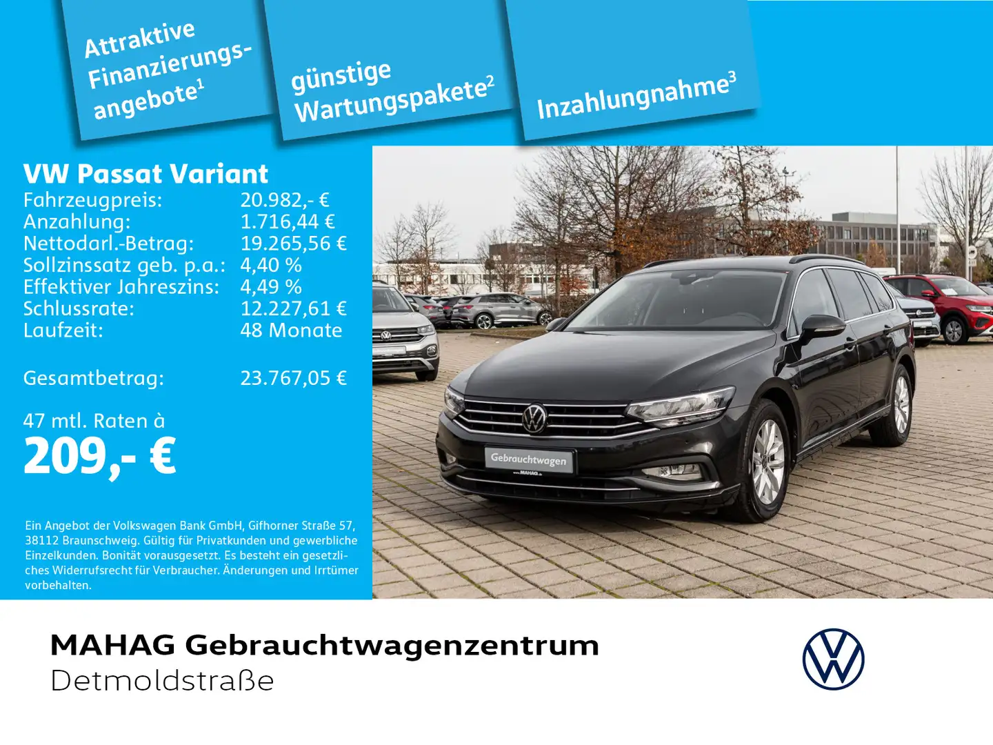 Volkswagen Passat Variant 2.0 TDI Business Navi LED Kamera Grau - 1