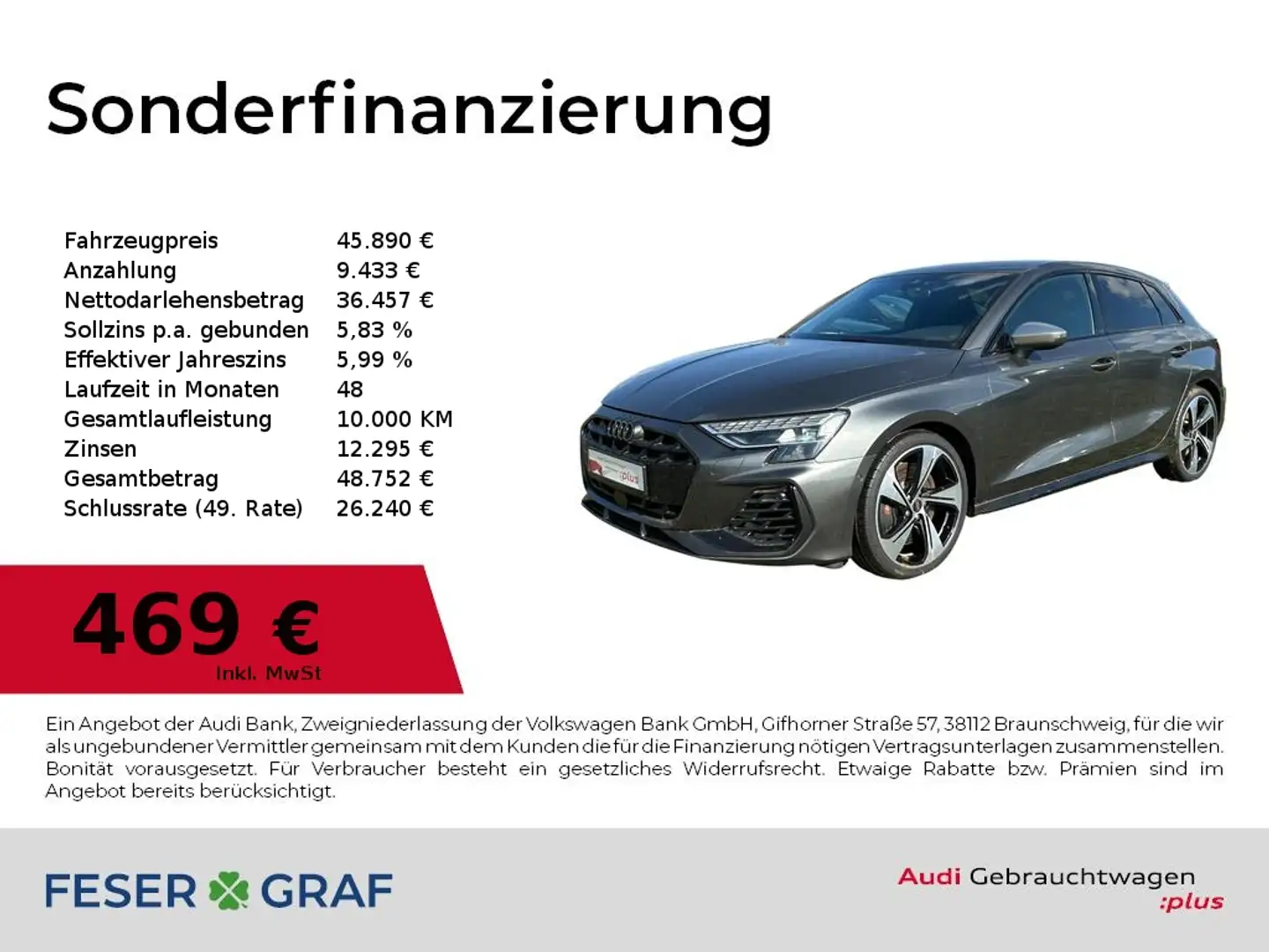 Audi S3 Sportback Akrapovic/SHZ/PDC/CarPlay/SONOS/19 Grau - 1