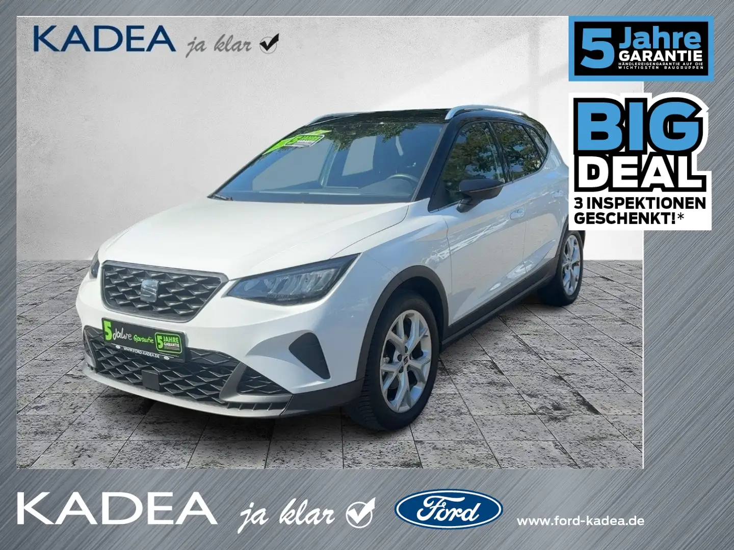 SEAT Arona 1.0 TSI FR LED+Navi+SHZ+Winterp.+2xKlima Weiß - 1