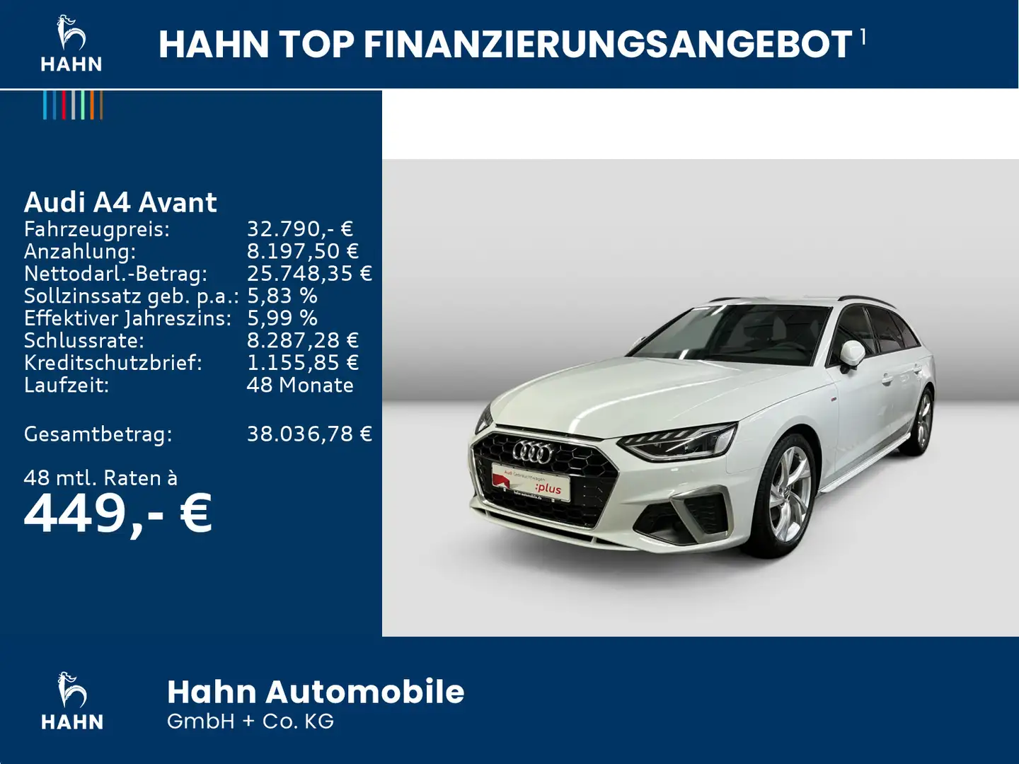 Audi A4 35TFSI S line AHK Virtual Busin LED Car Blanc - 2