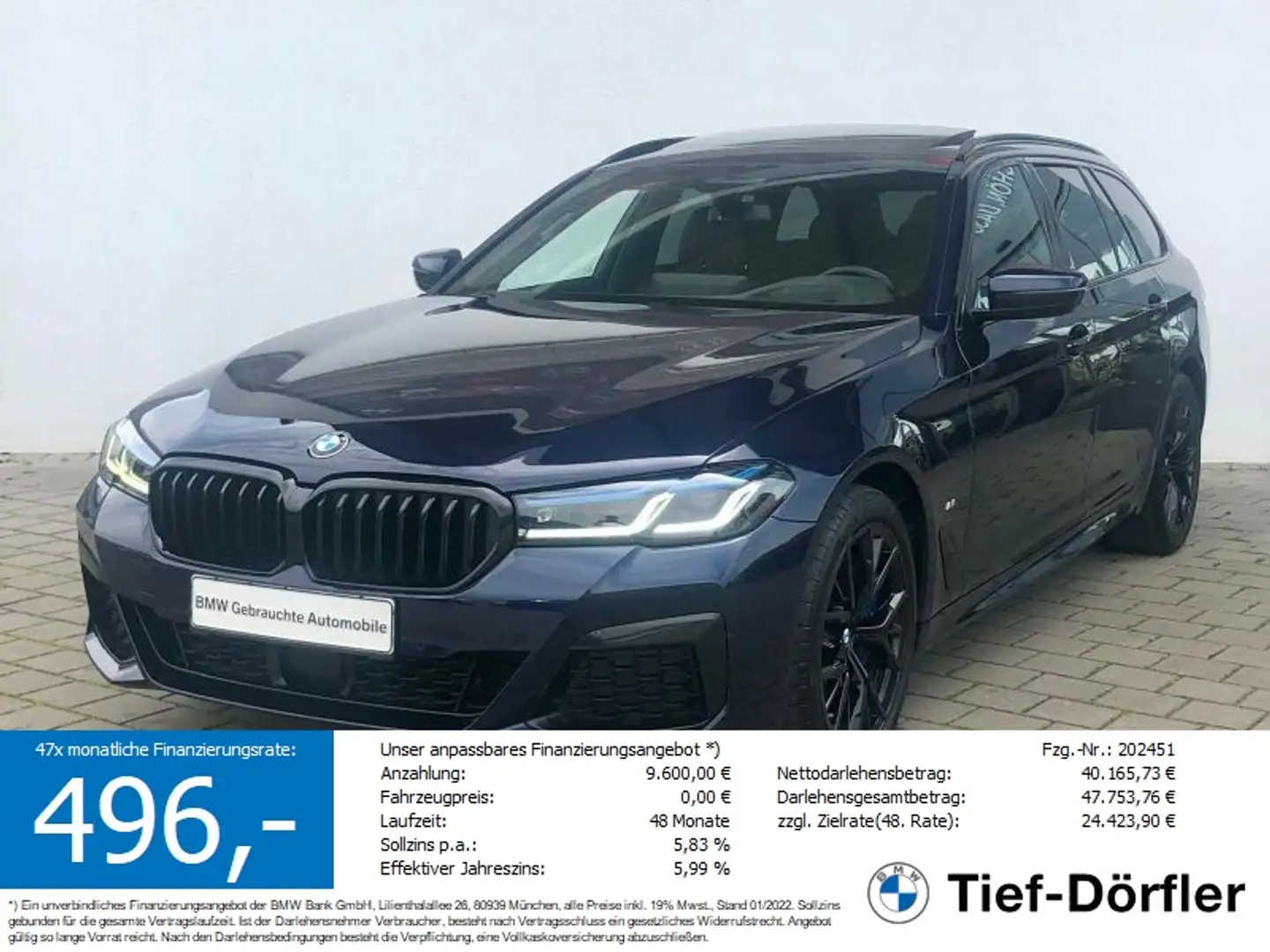 BMW 540 d xDrive M Sport AHK/LASER/SHZ/HUD/INT/S-LÜFT Bleu - 1