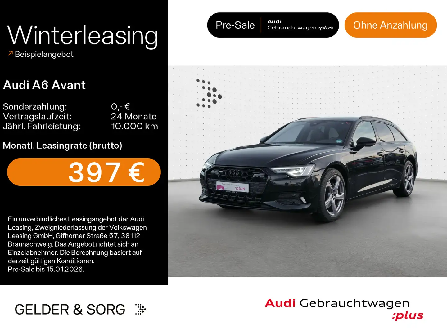 Audi A6 45 TDI qu. advanced AHK*Matrix*ACC*RFK Schwarz - 1