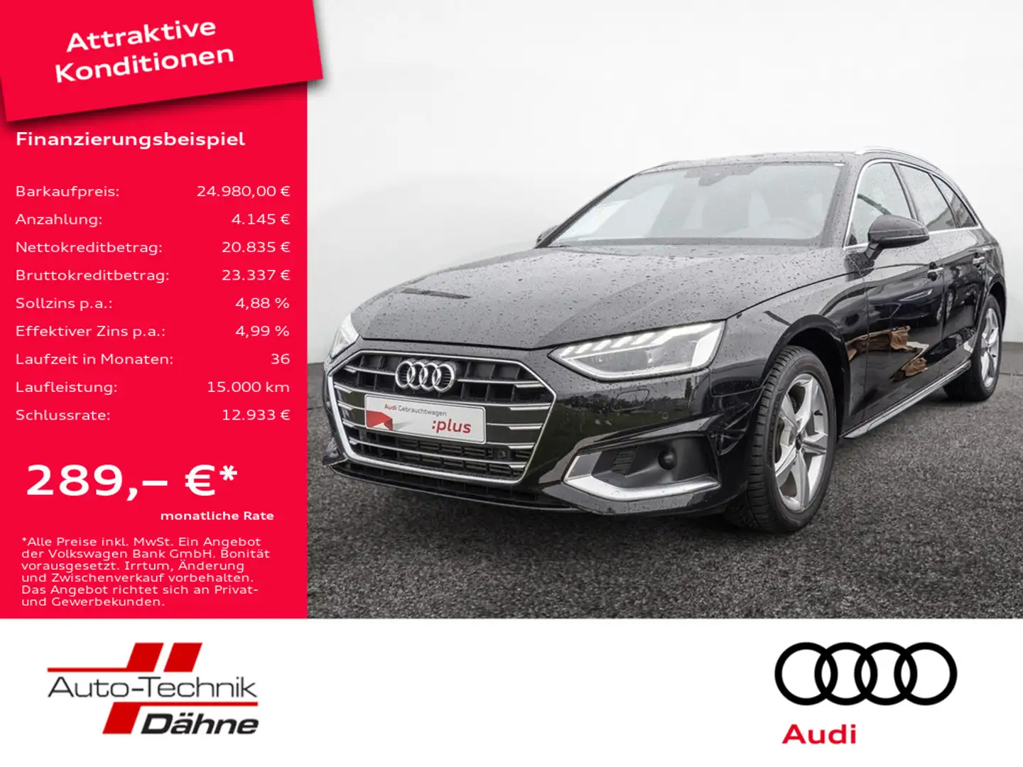 Audi A4 Avant 35 TFSI advanced KAMERA NAVI ACC LED Negro - 1
