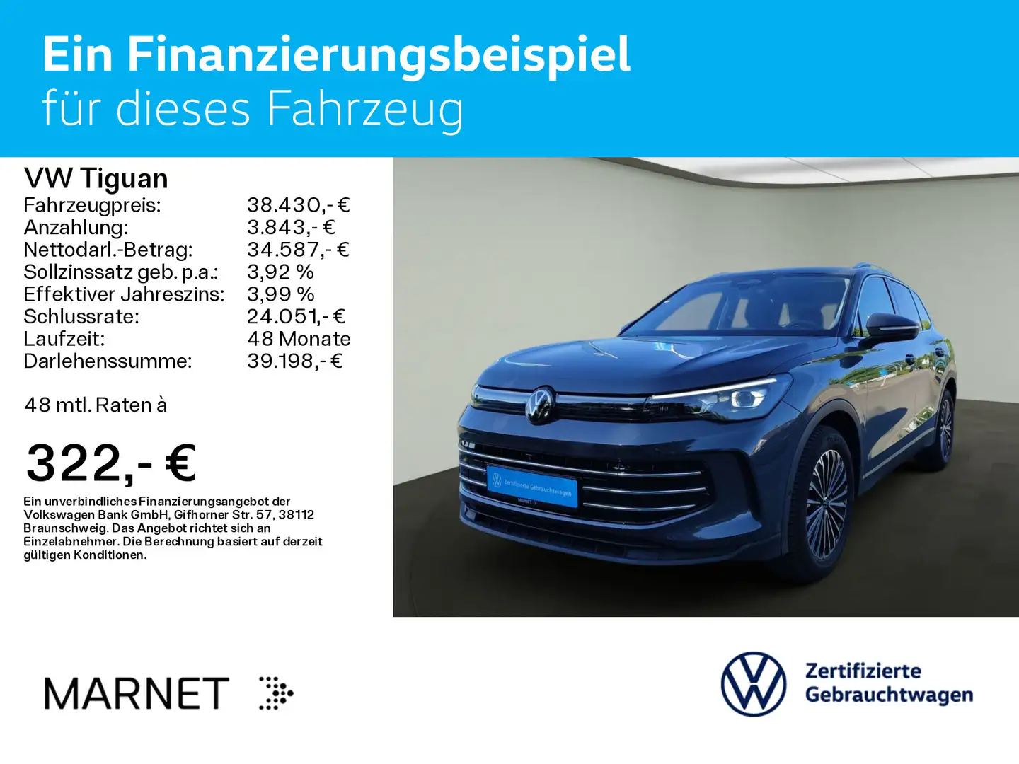 Volkswagen Tiguan 1.5 eTSI DSG Elegance* AHK* NAVI* HD MATR Grau - 2