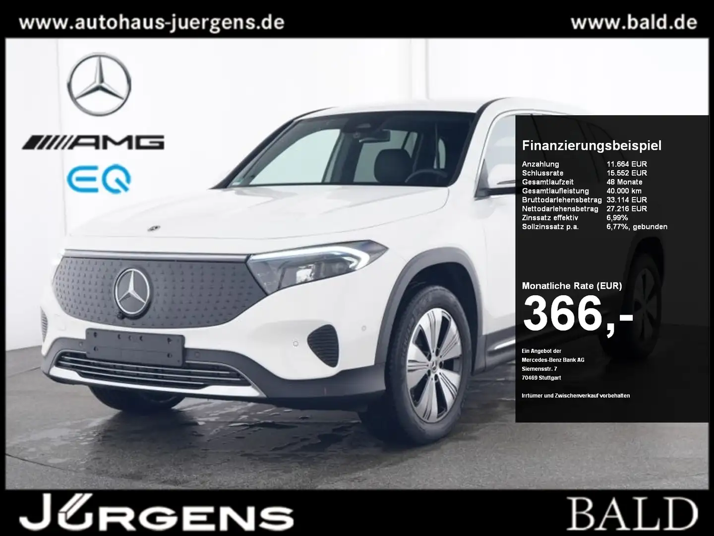 Mercedes-Benz EQB 300 4M Progressive-Advanced/LED/360/Totw/18" Weiß - 1