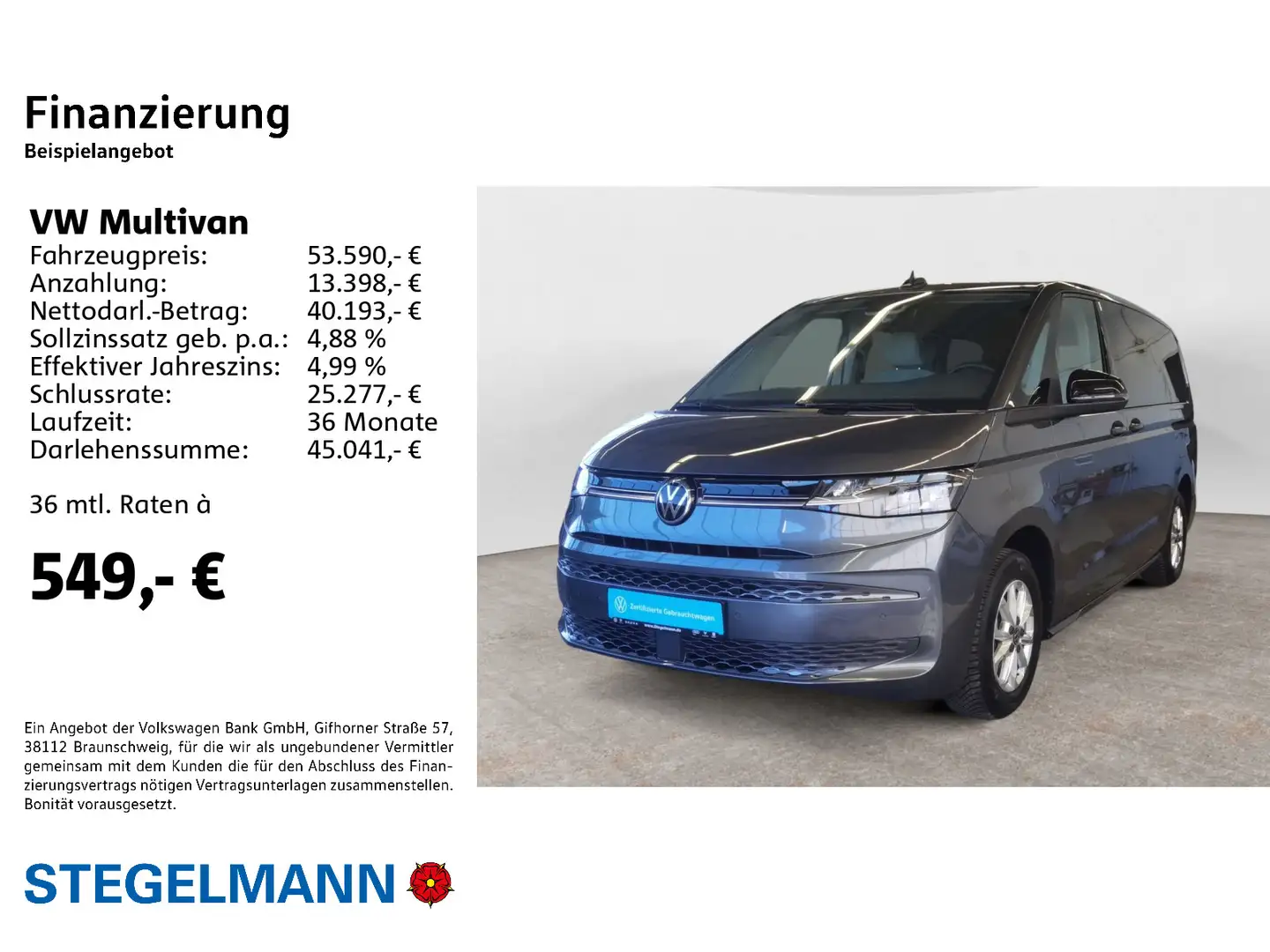 Volkswagen T7 Multivan T7 Multivan 2.0 TDI DSG Life Lang *AHK*ACC*eHeck Grau - 2