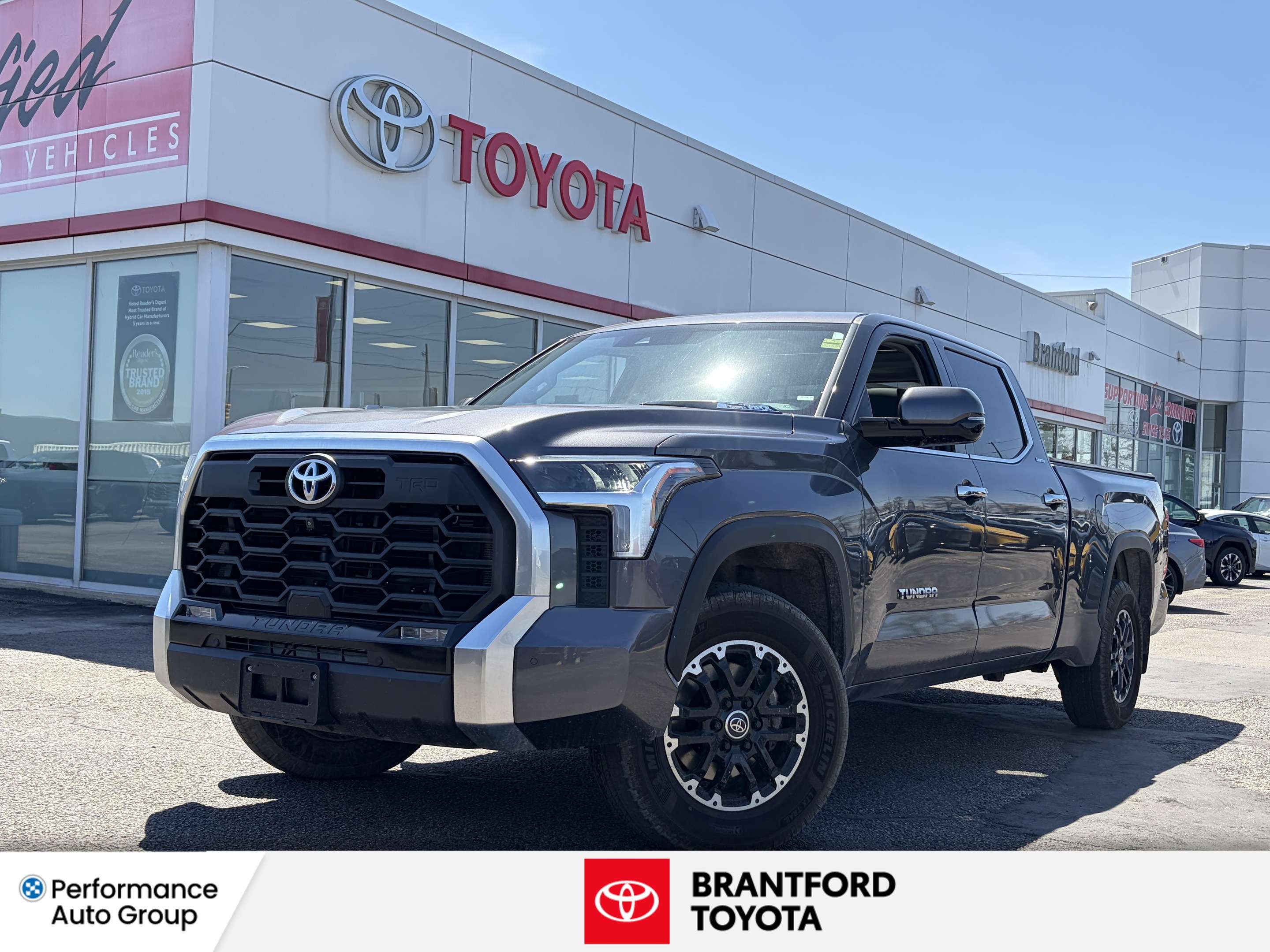 Gray 2023 Toyota Tundra Hybrid Pickup Truck Four-Wheel Drive Automatic