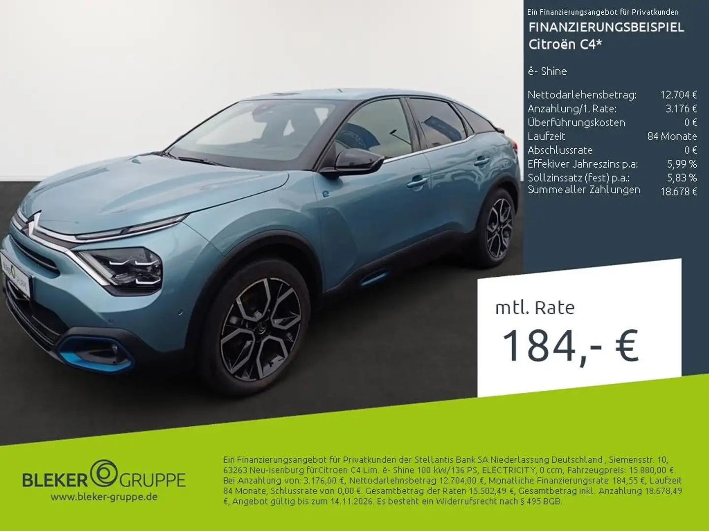 Citroen C4 ë- Shine Bleu - 1