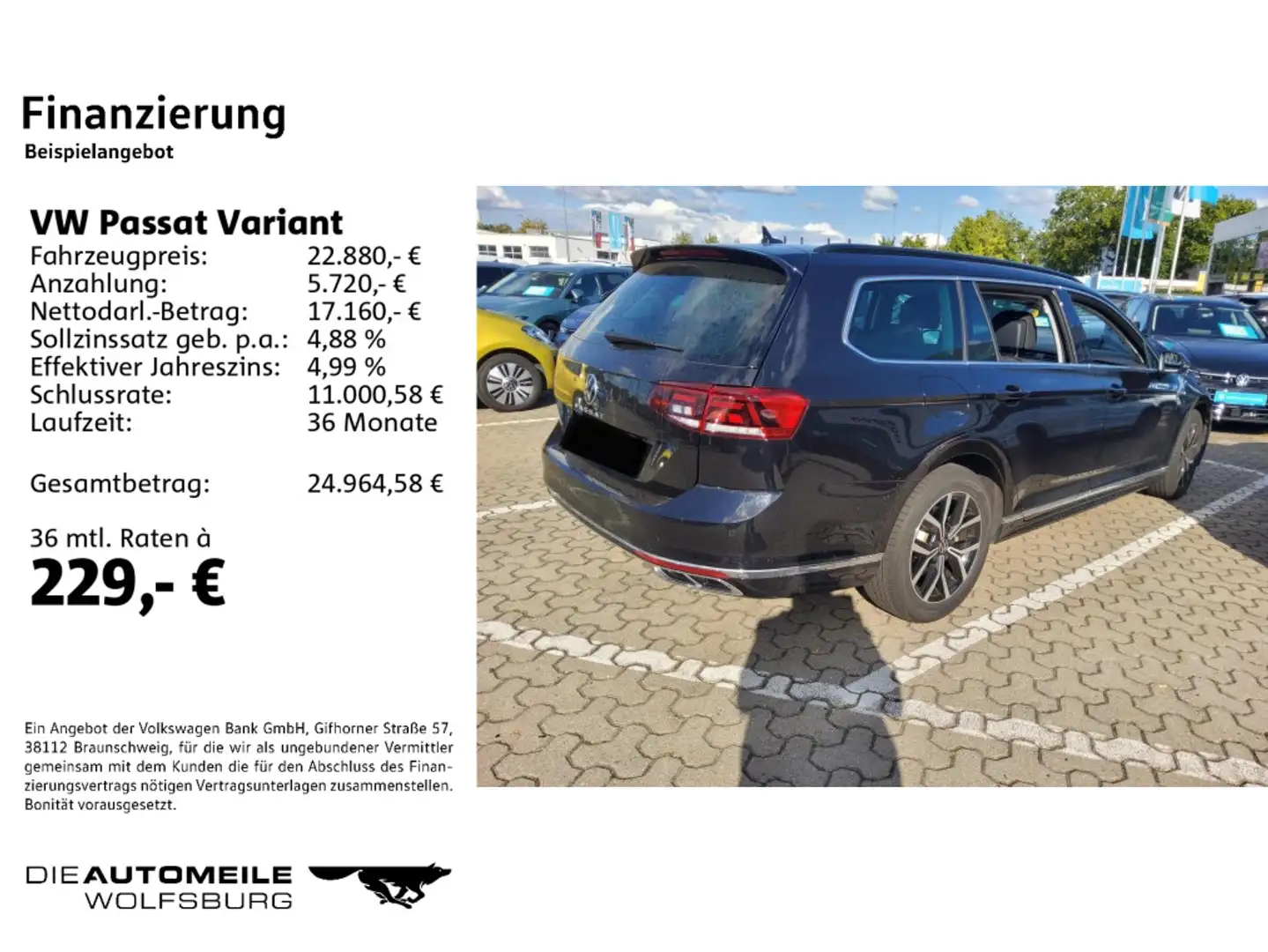 Volkswagen Passat Variant 1.5 TSI Business R-Line-Ext./Navi Schwarz - 2