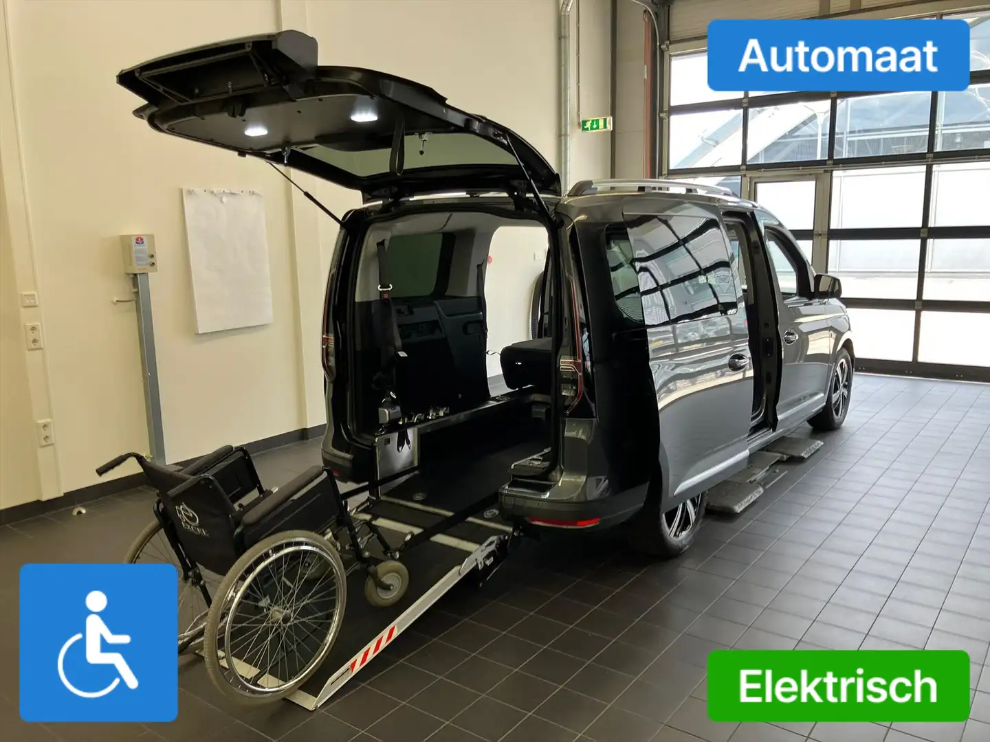 Volkswagen Caddy Maxi L2 Rolstoelauto Automaat 5+1 HYBRIDE Grijs - 2