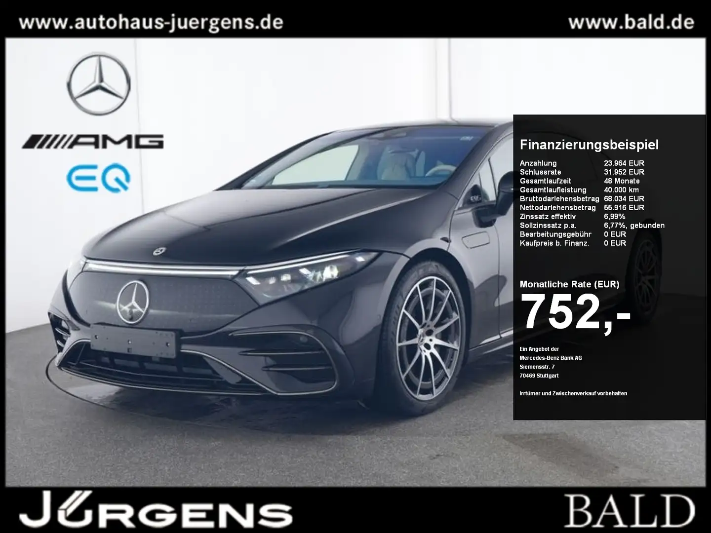 Mercedes-Benz EQS 450+ AMG-Sport/Pano/Sitzklima/Night/AHK/21' Zwart - 1