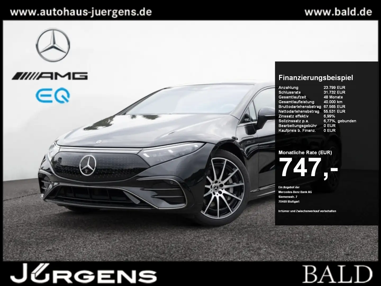 Mercedes-Benz EQS 450+ AMG-Sport/Pano/Sitzklima/Night/AHK/21' Noir - 1