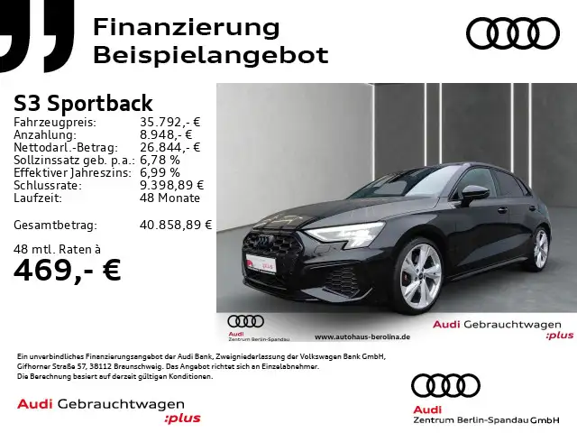 Audi S3 *PANO*B&O*Opt.-Schwarz+*ACC*NAV+*