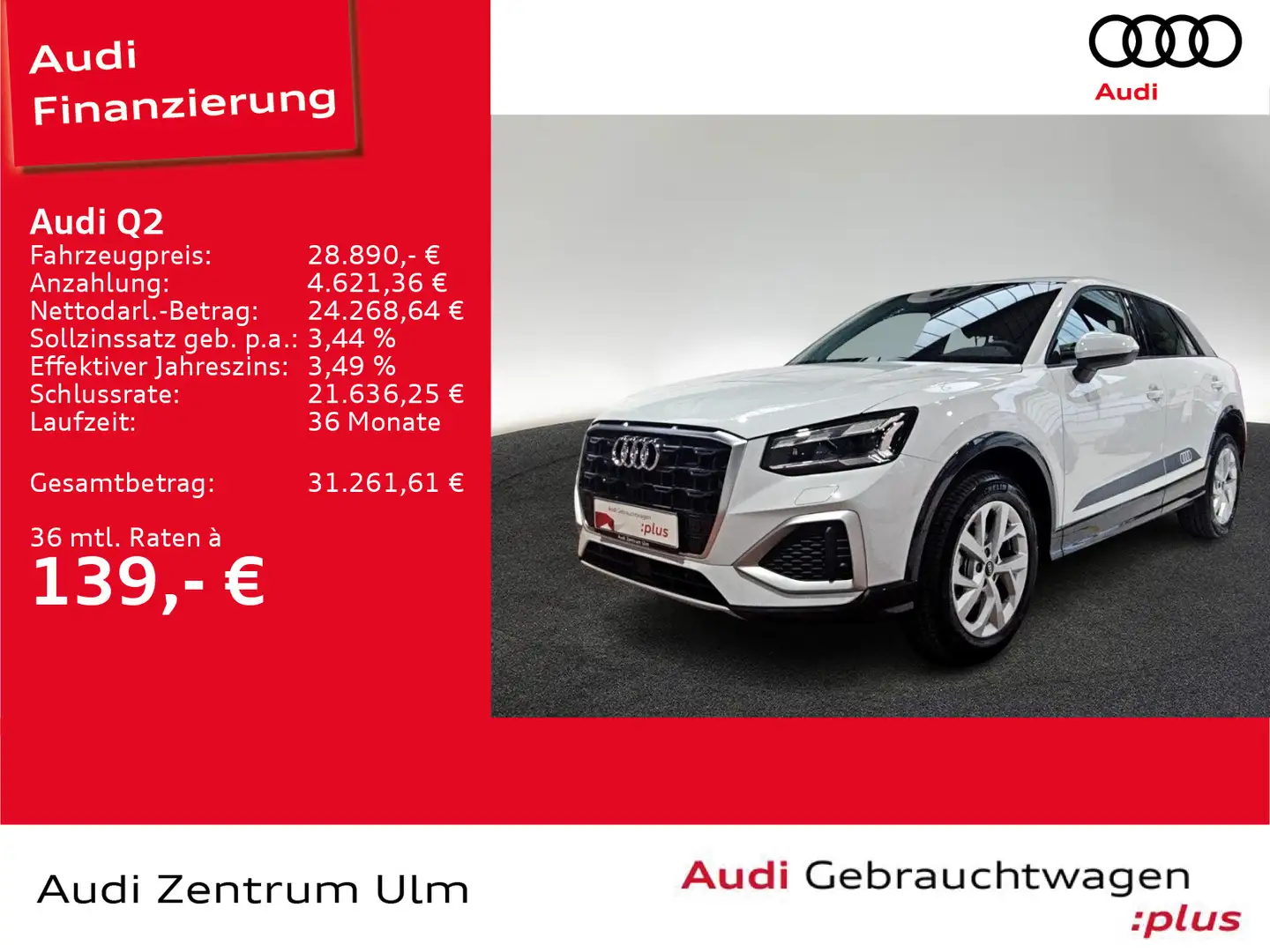 Audi Q2 advanced 35 TFSI AHK MATRIX NAVI STHZ 5J.GAR. Blanc - 1