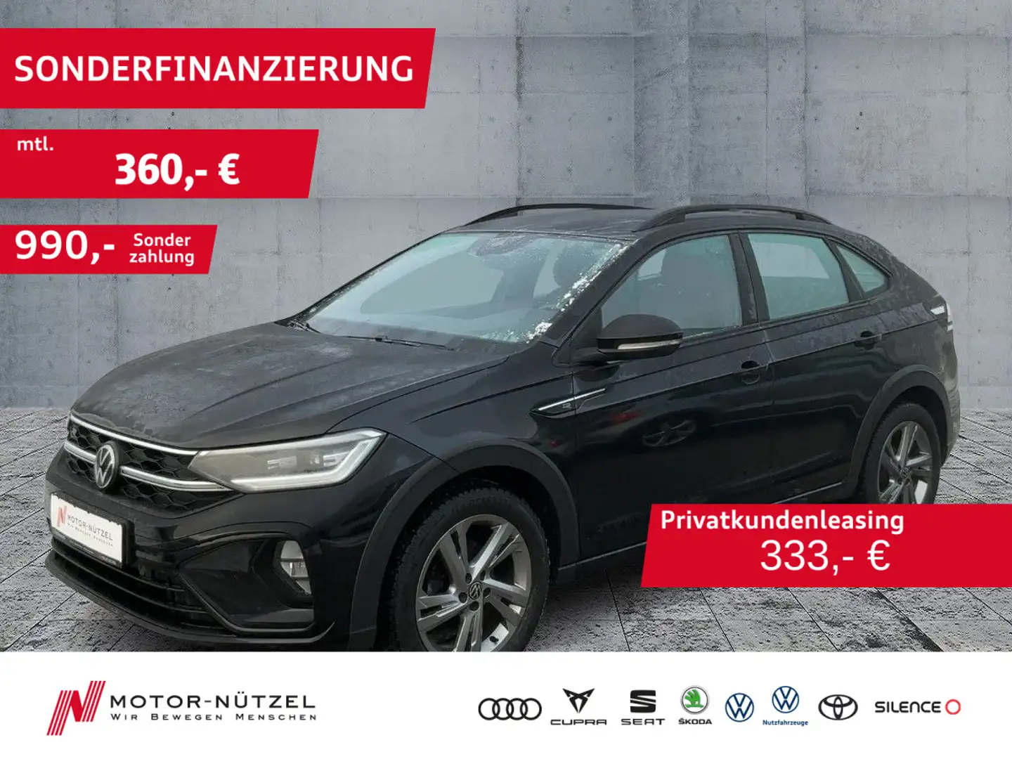 Volkswagen Taigo 1.5 TSI DSG R-LINE MATRIX+NAV+RFK+SHZ+APP Schwarz - 1