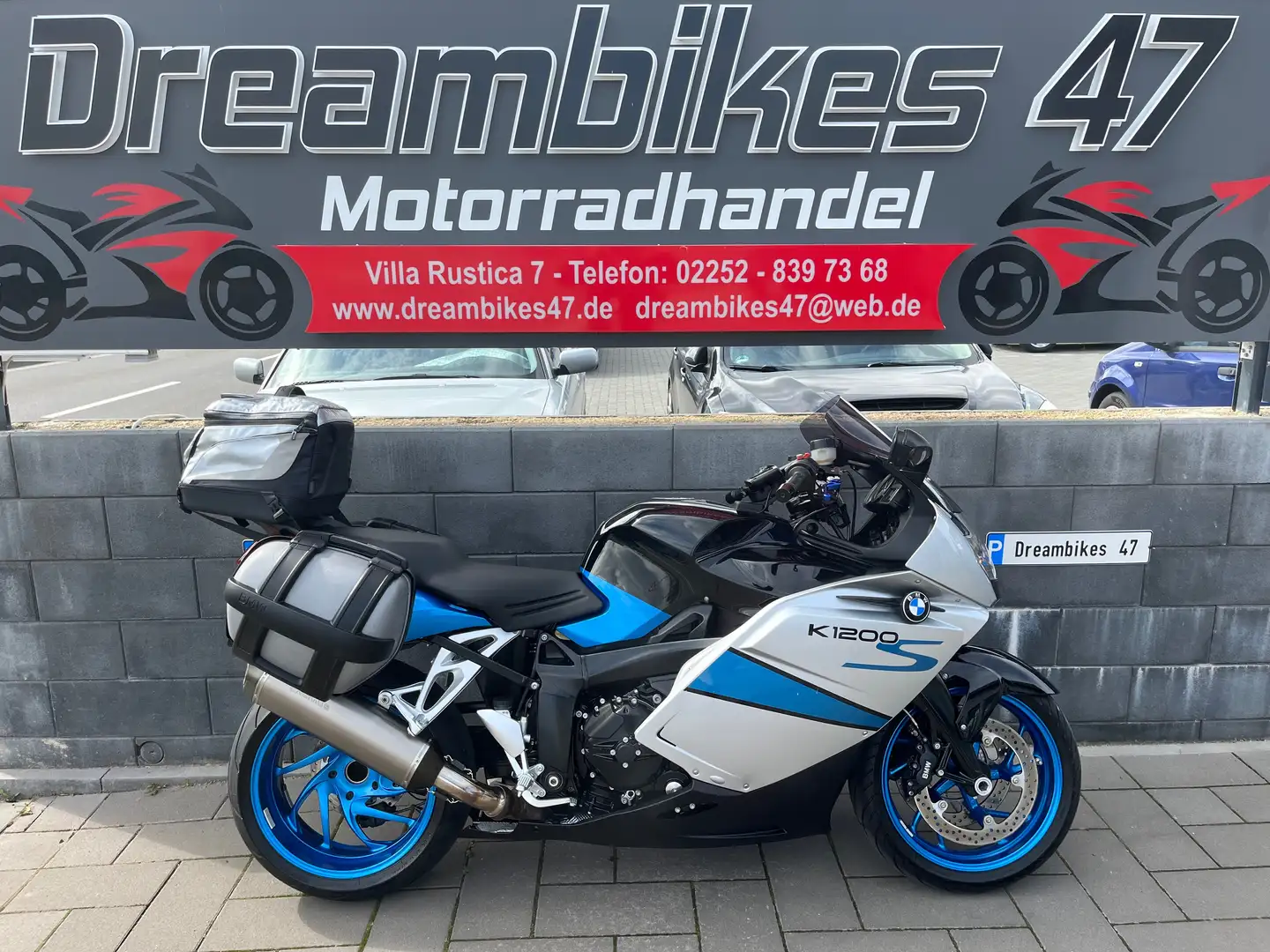 BMW K 1200 S REMUS SPORTAUSPUFF**NAVI**KOFFER**TASCHE**ABS, ESA Blue - 1