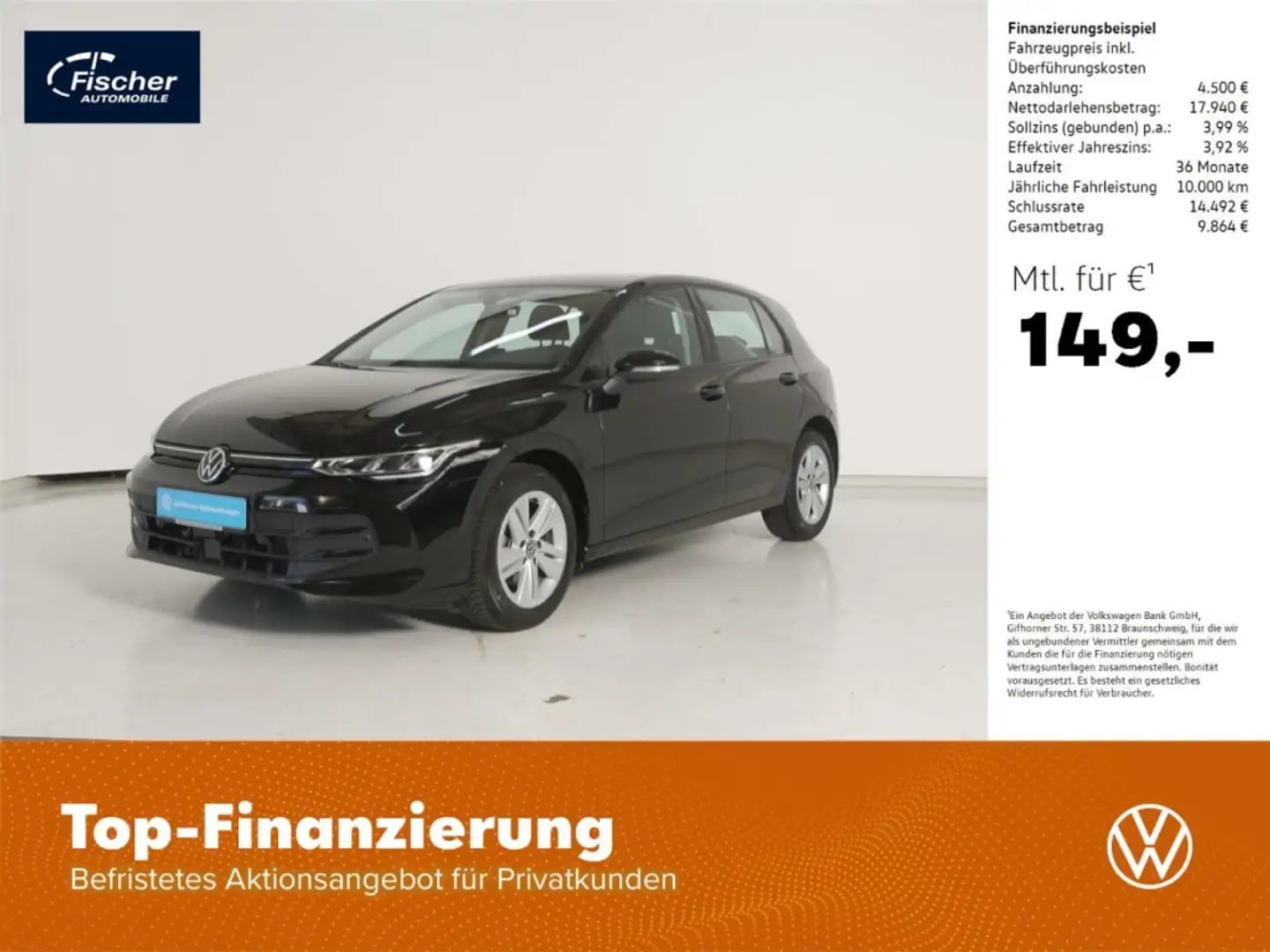 Volkswagen Golf 1.5 TSI Life Schwarz - 1