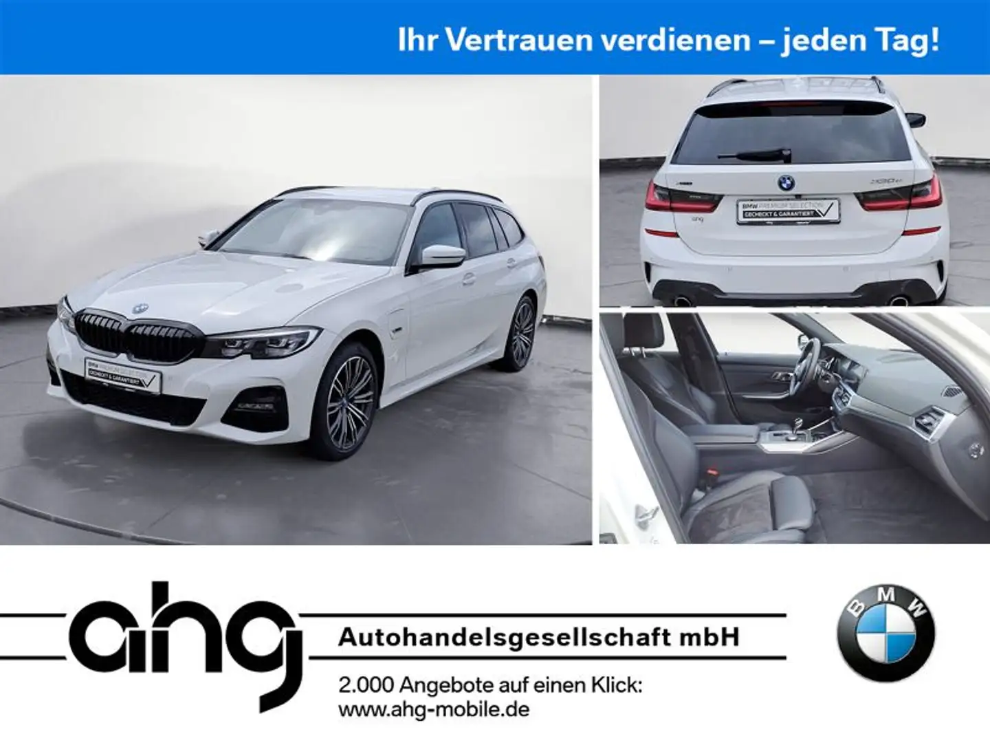 BMW 330 e xDrive Touring M Sport A. Sport Aut. Blanc - 1