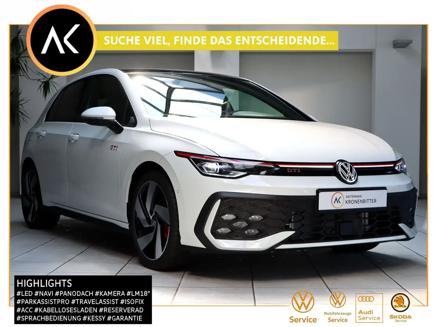 Volkswagen Golf GTI 2.0 TSI GTI DSG 265PS-LED Kamera Navi LM18 Panodac Wit - 1