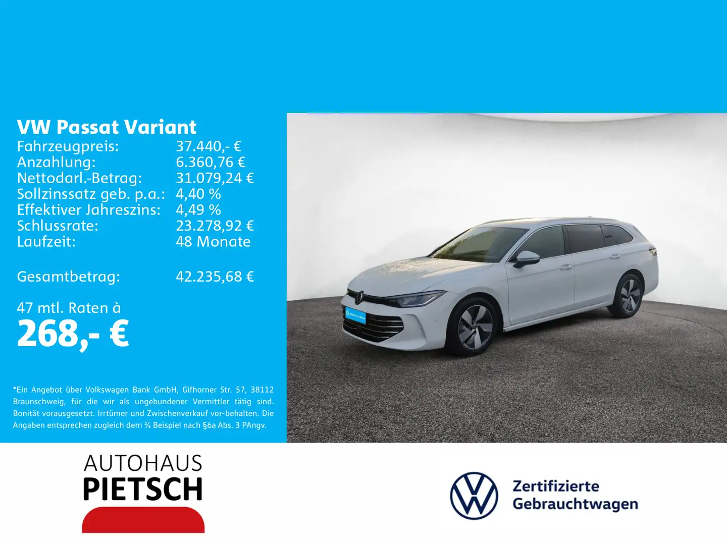 Volkswagen Passat Variant 2.0 TDI Elegance Weiß - 1
