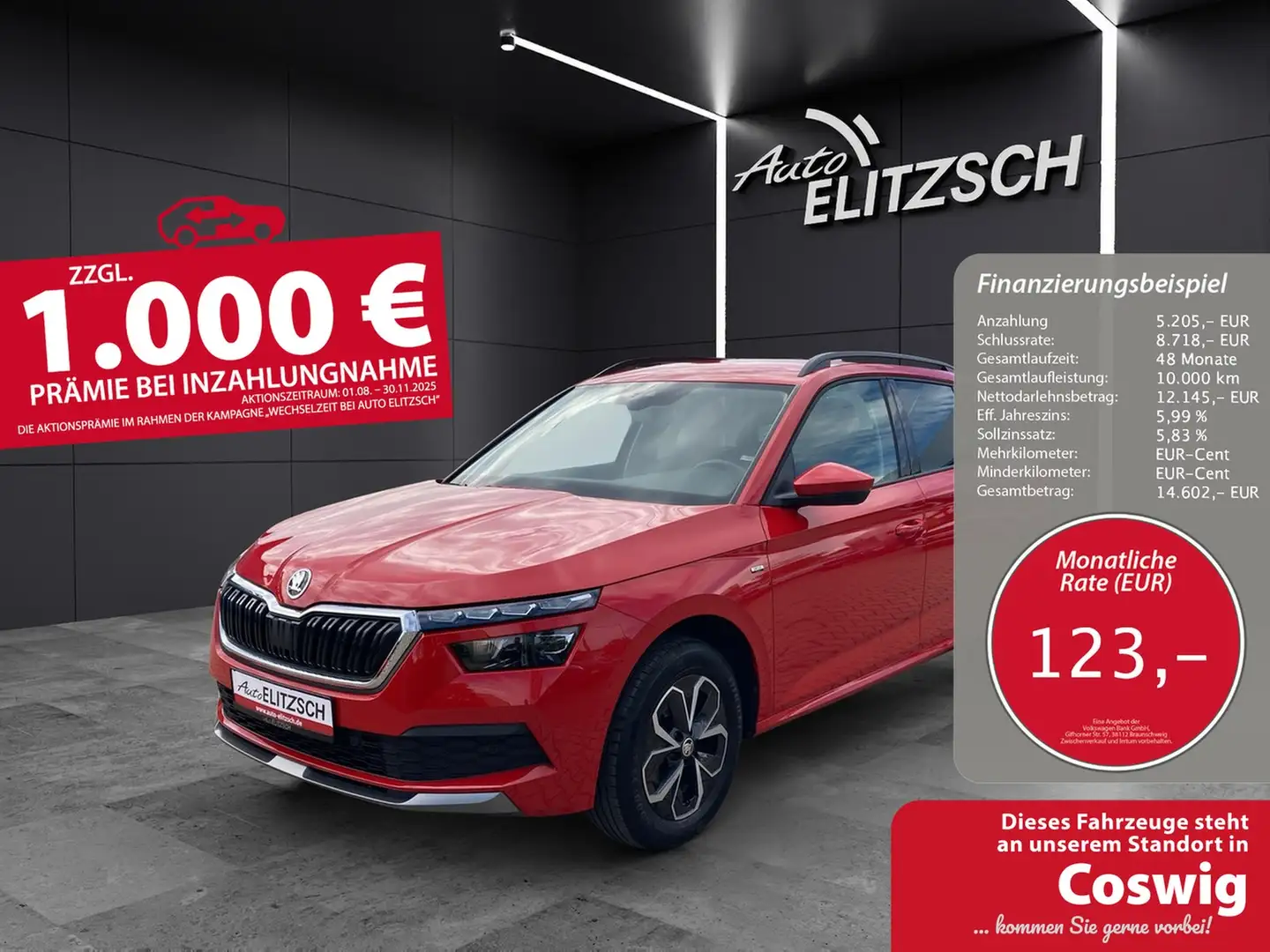 Skoda Kamiq TSI Drive-125 LED Climatronic GRA PDC SH LM Rot - 1