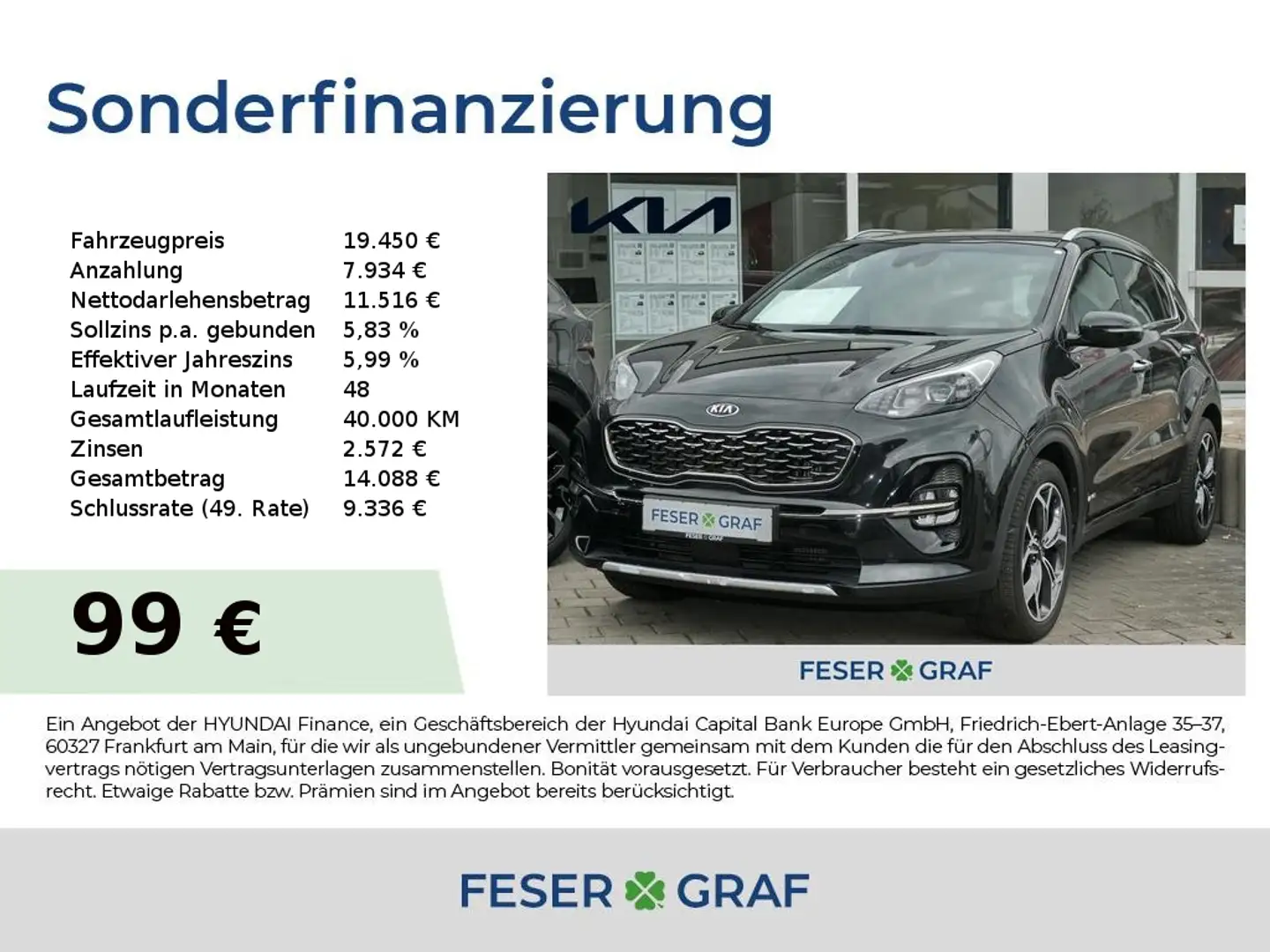 Kia Sportage 1.6 T GT-LINE 4WD LEDER TECHNIK UVM. Schwarz - 1