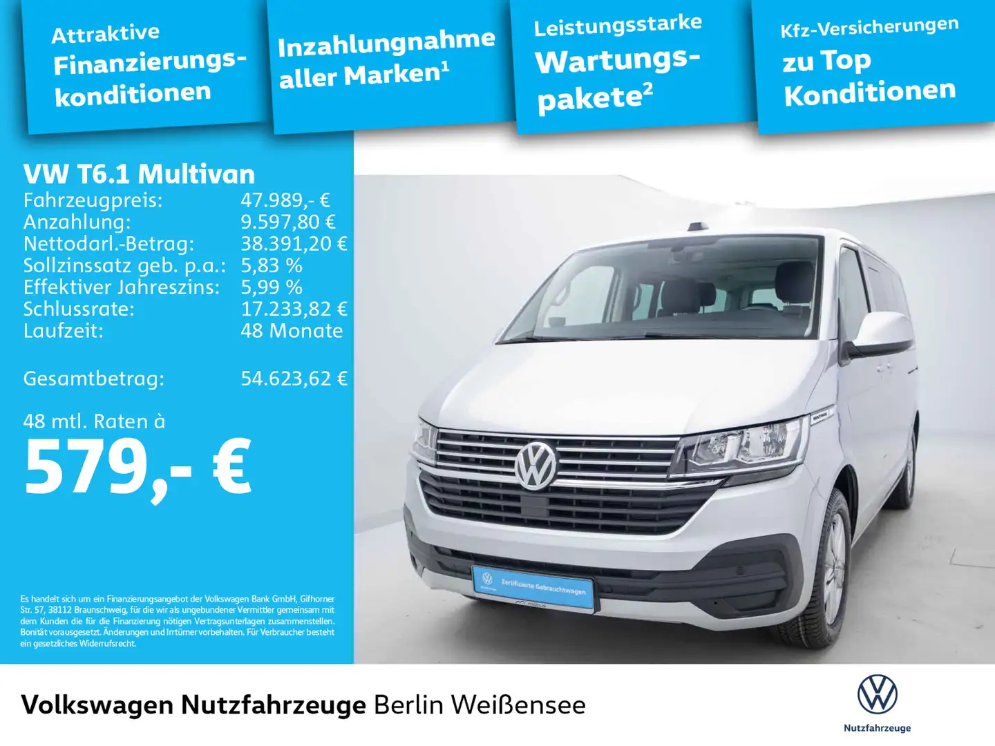 Volkswagen T6.1 Multivan TDI Comfortline DSG*NAV*AHK*LEDER* Silber - 2