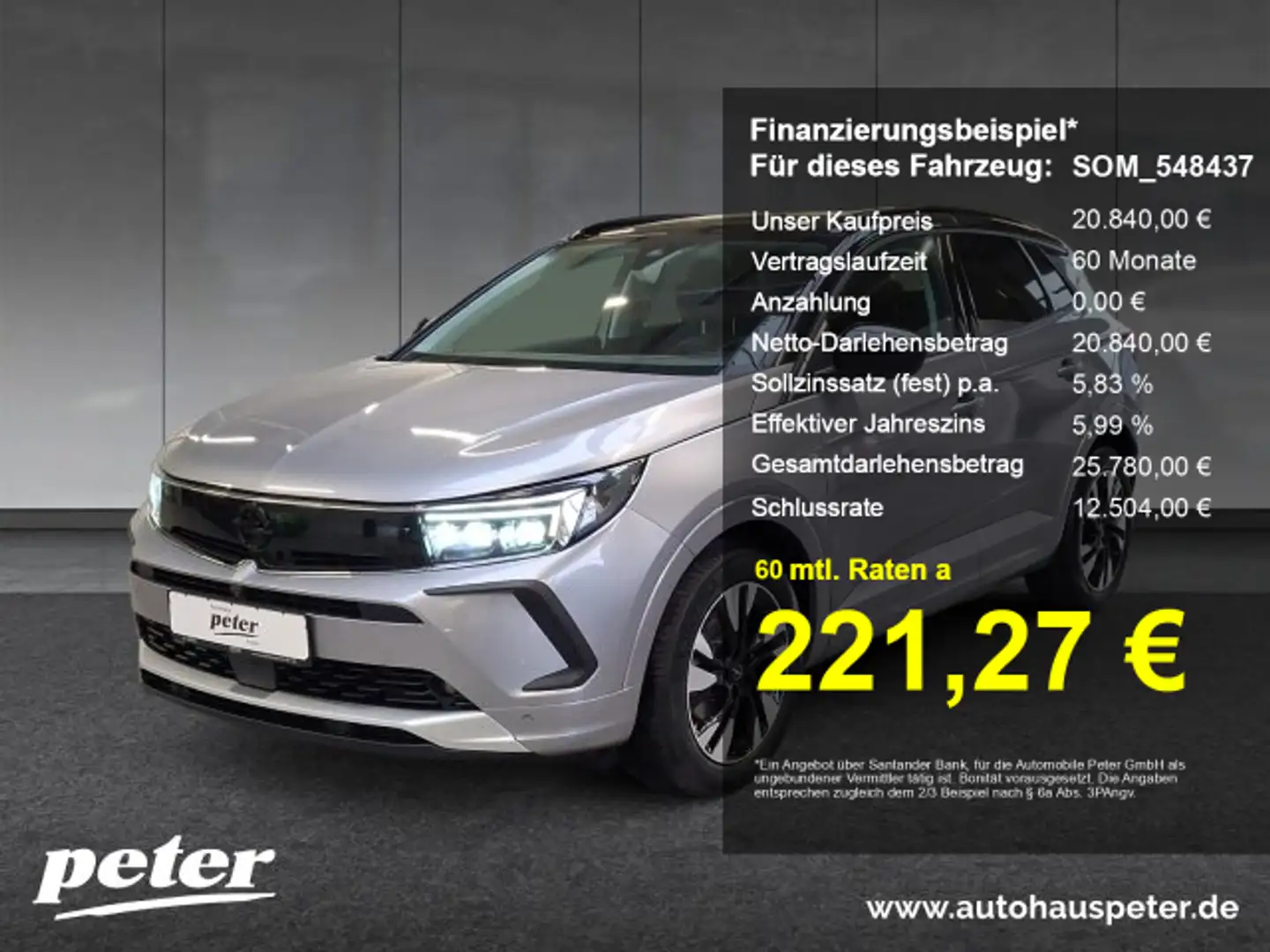 Opel Grandland Grandland 1.2 Turbo Ultimate Alcantara Sitzheizung Grau - 1
