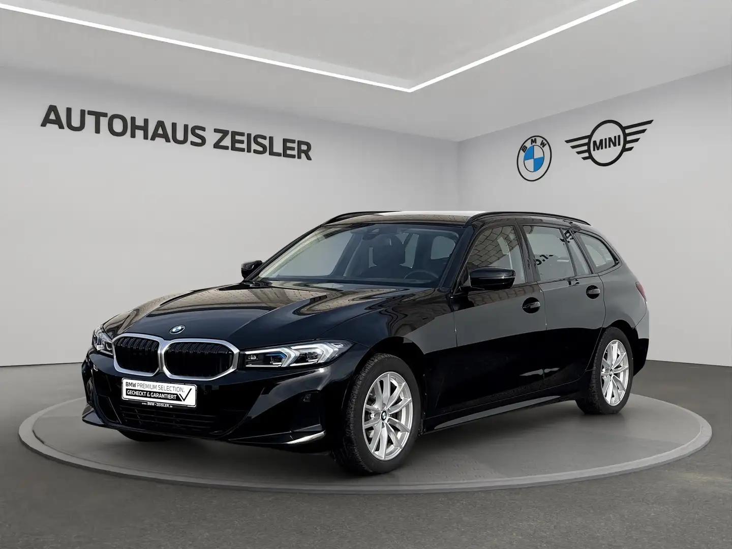 BMW 320 d Touring Automatik AHK Rückfahrkamera el.Sitze Pa Schwarz - 1