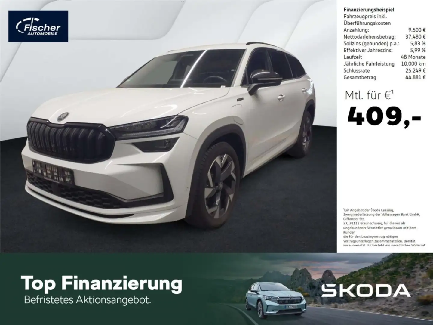 Skoda Kodiaq 1.5 TSI iV Sportline DSG Matrix/NAV/ACC Weiß - 1